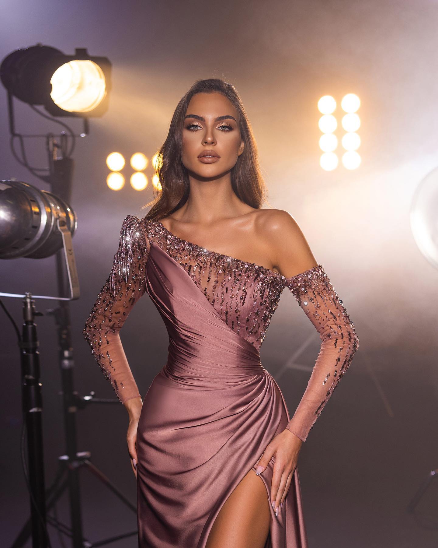 Dress - Maxi Satin Rose - Rose Pink
