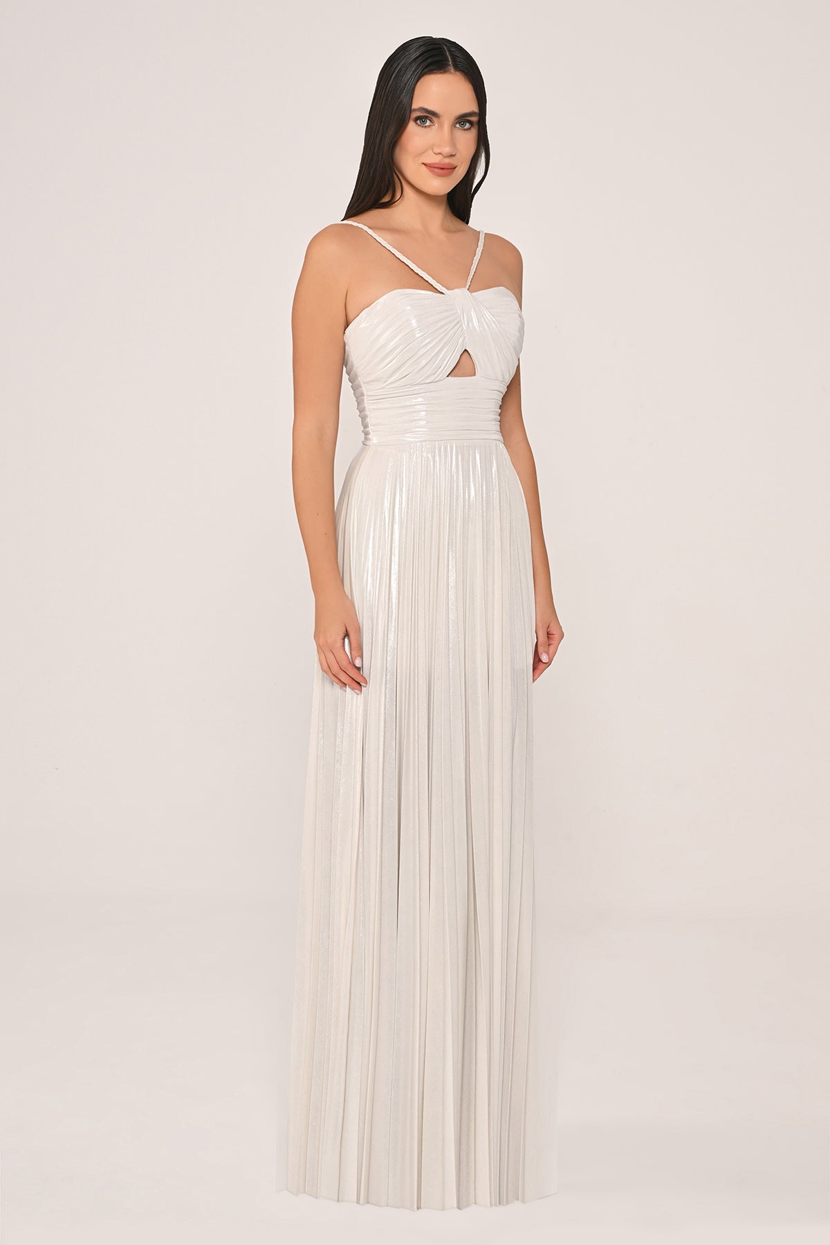 Dress- Shiny Chiffon - Maxi - Multicolor