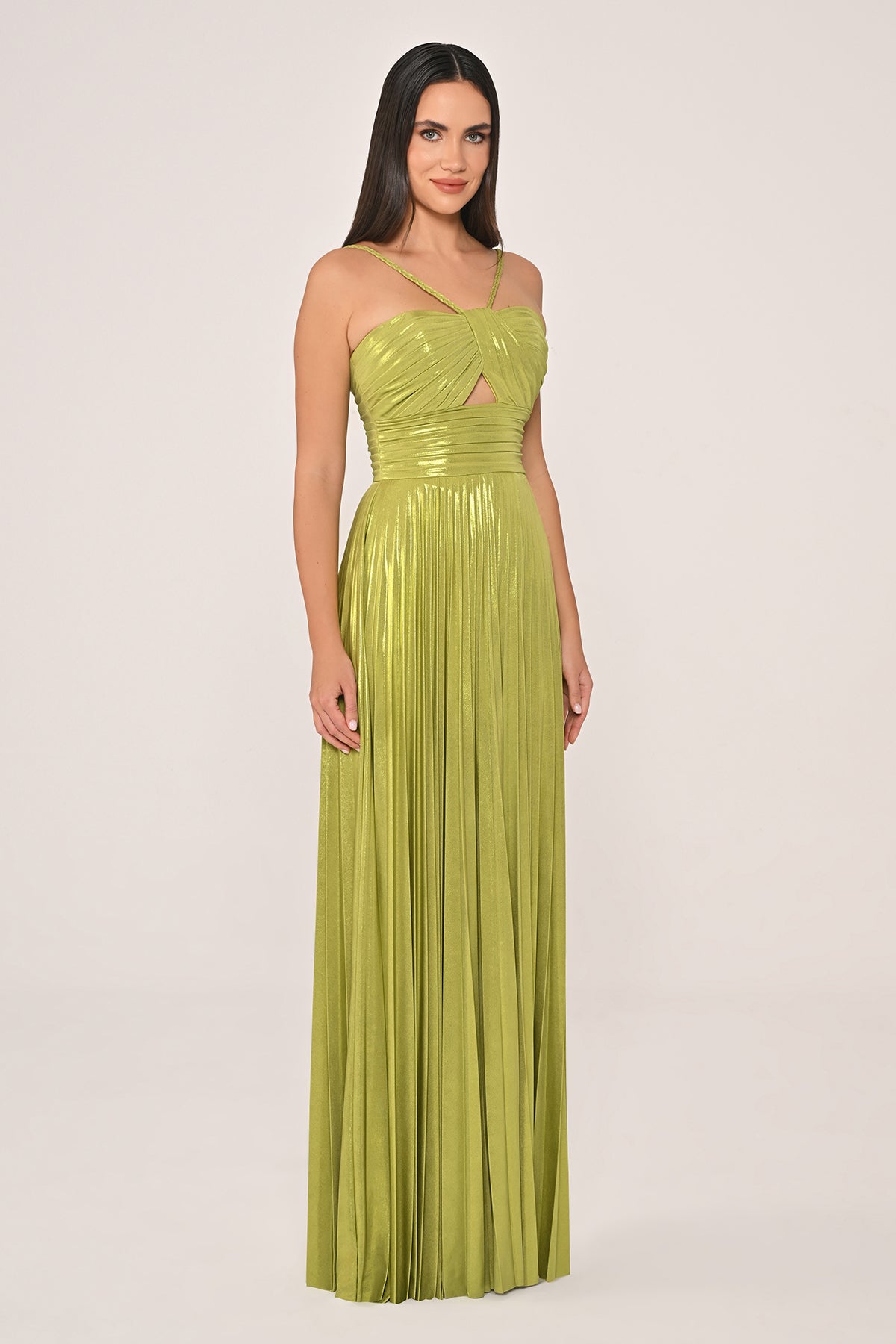 Dress- Shiny Chiffon - Maxi - Multicolor