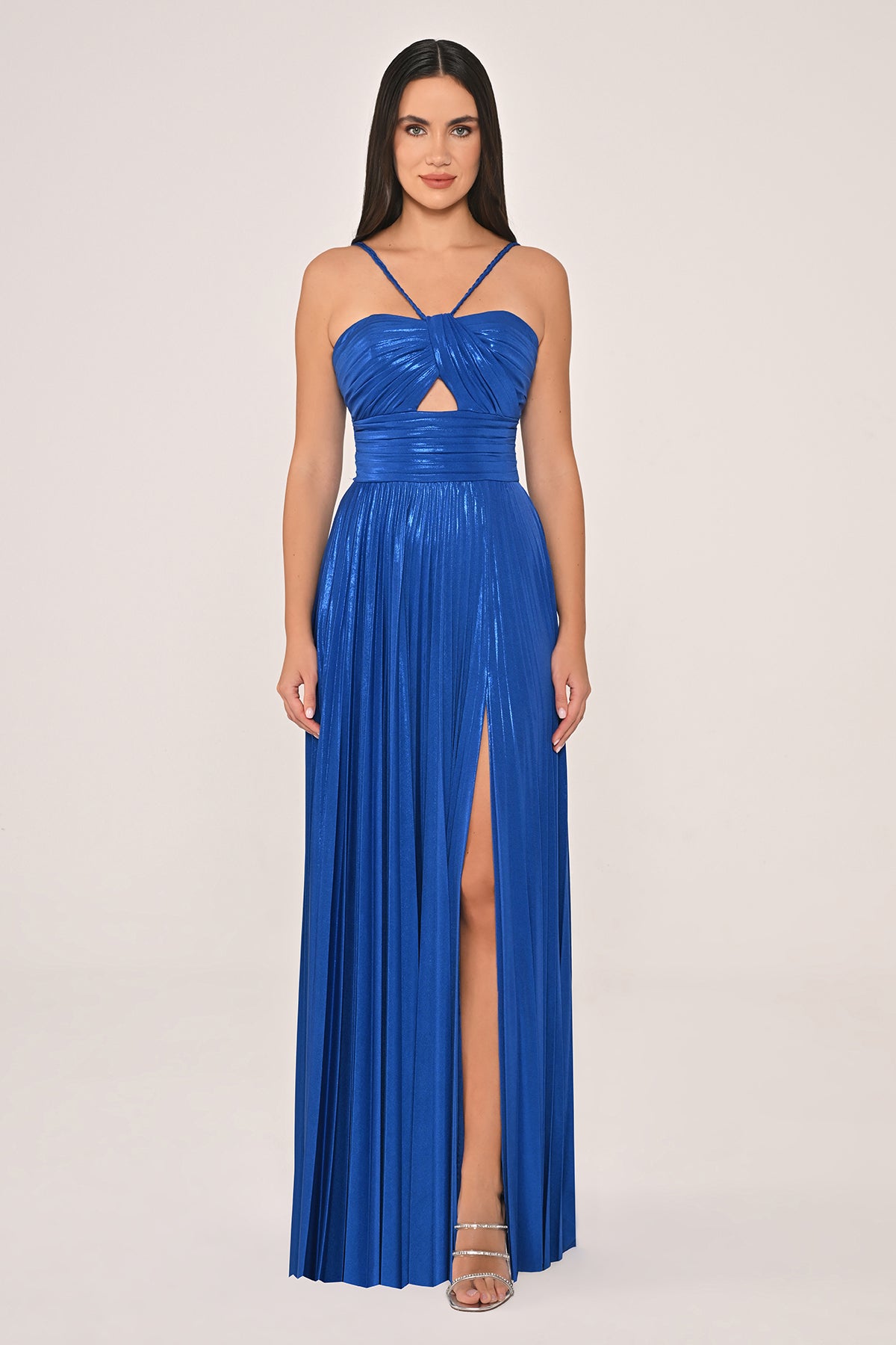 Dress- Shiny Chiffon - Maxi - Multicolor