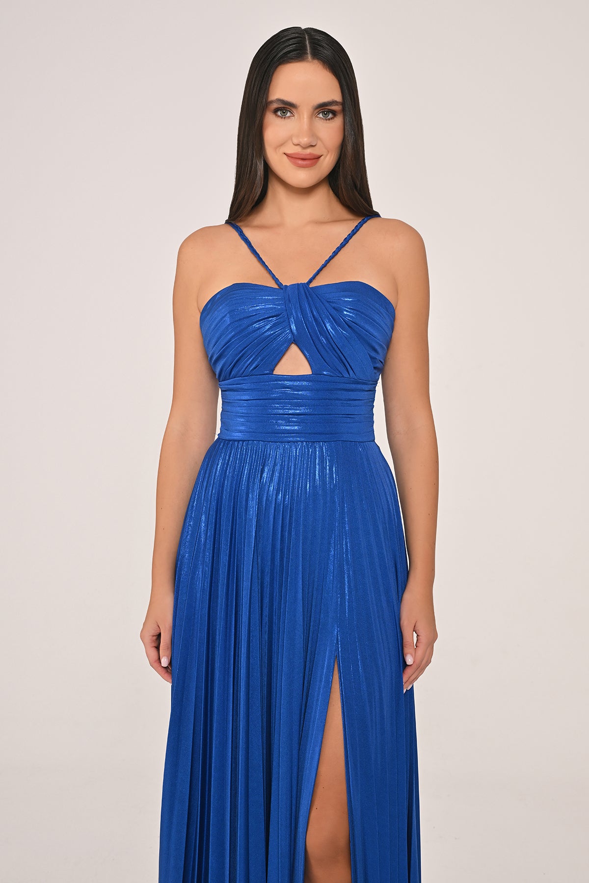 Dress- Shiny Chiffon - Maxi - Multicolor