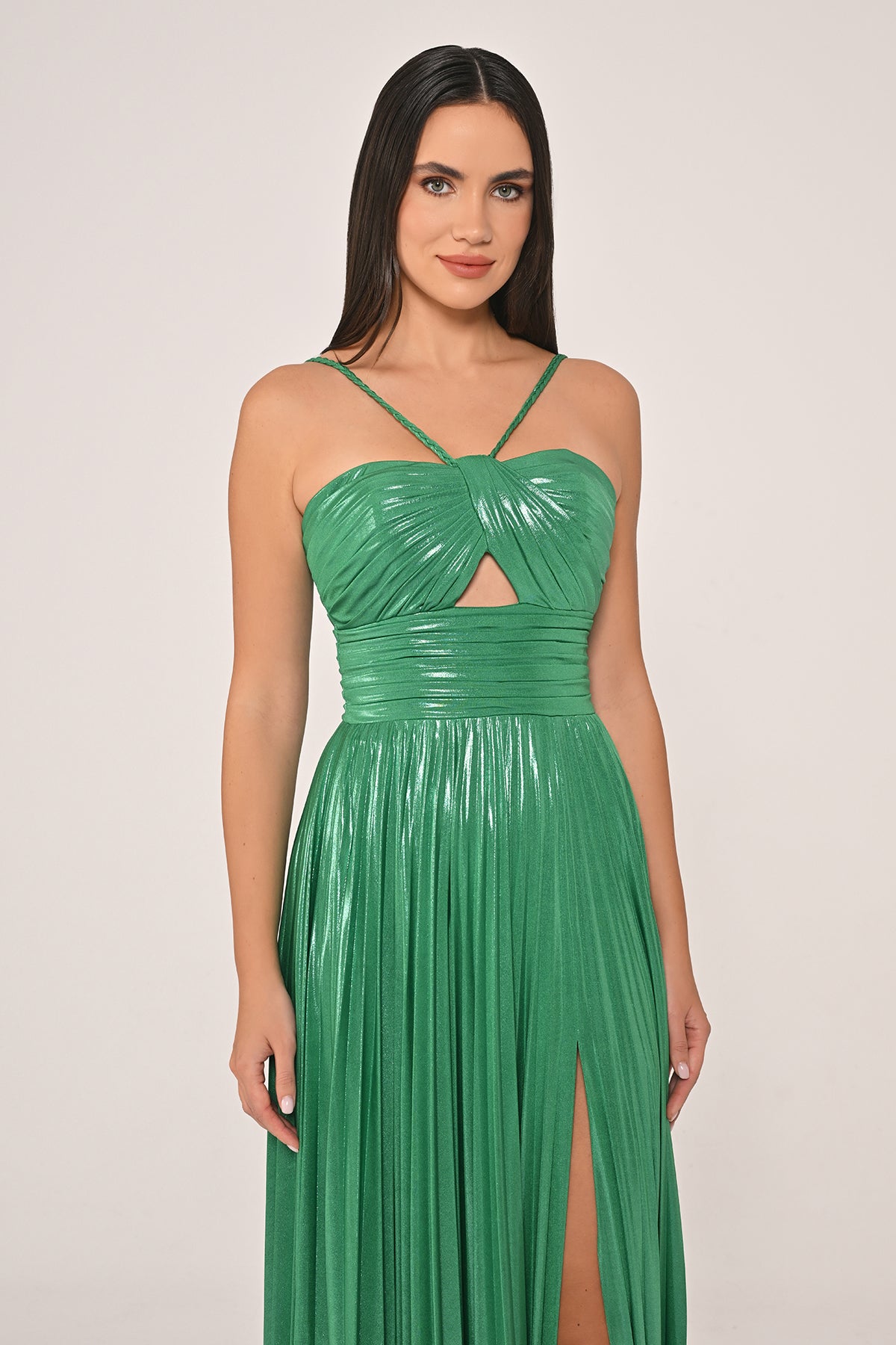 Dress- Shiny Chiffon - Maxi - Multicolor