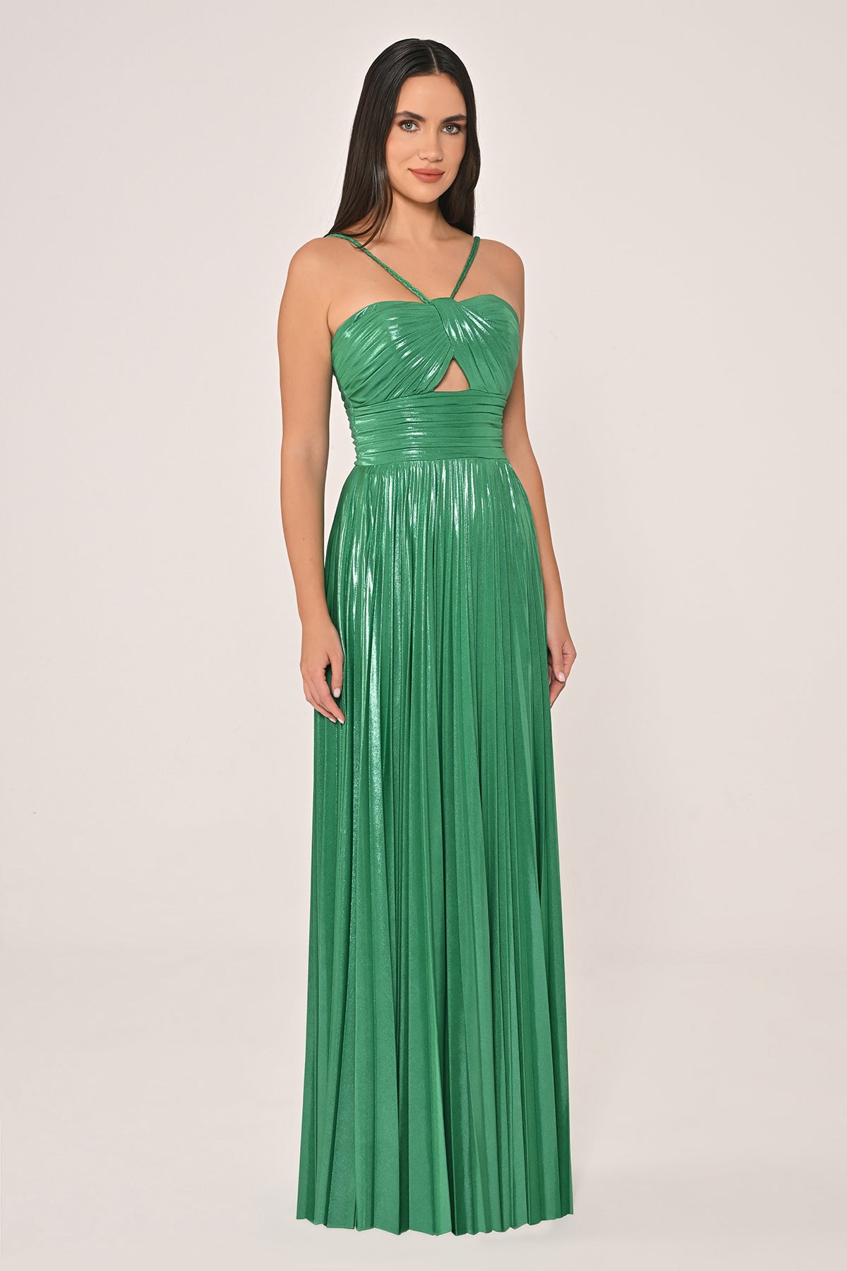 Dress- Shiny Chiffon - Maxi - Multicolor
