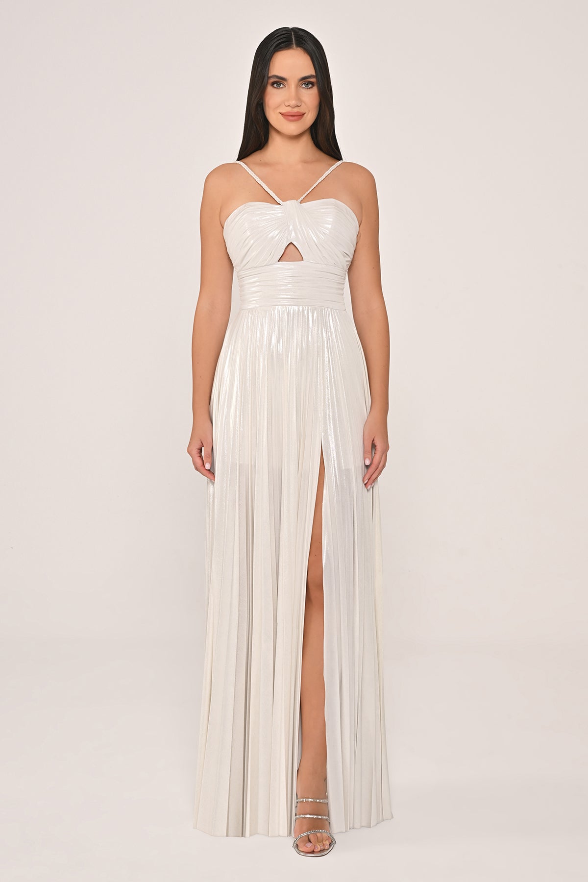 Dress- Shiny Chiffon - Maxi - Multicolor