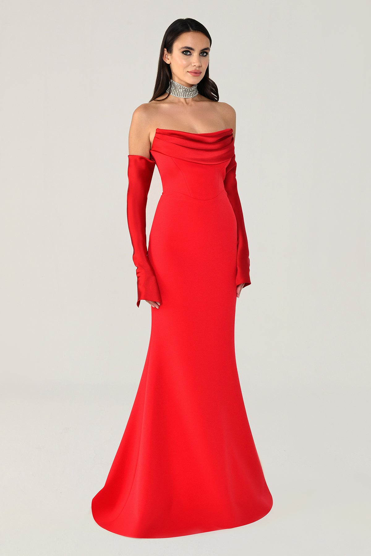 Sofia Crepe Evening Dress - Maxi - Multicolor