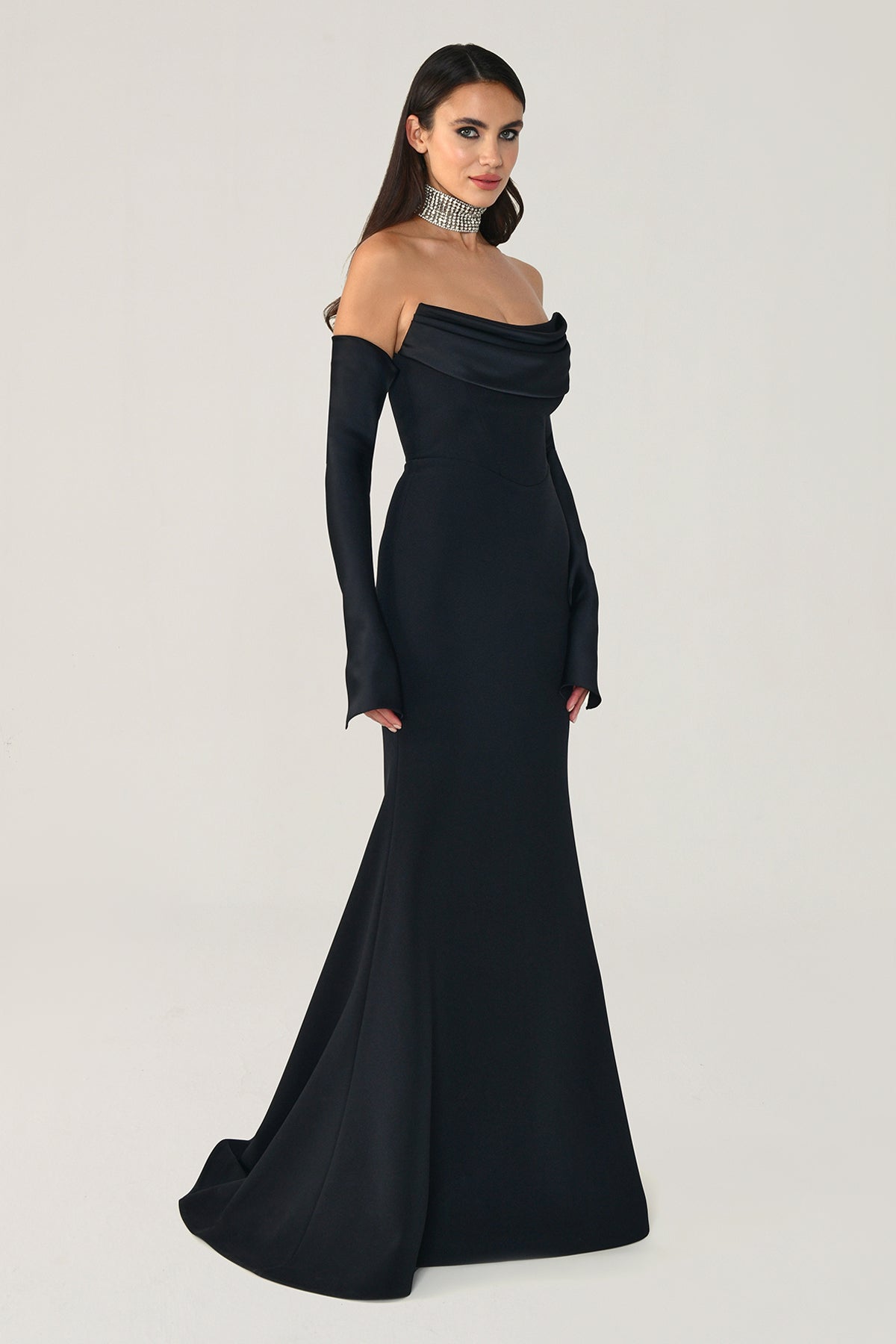 Sofia Crepe Evening Dress - Maxi - Multicolor