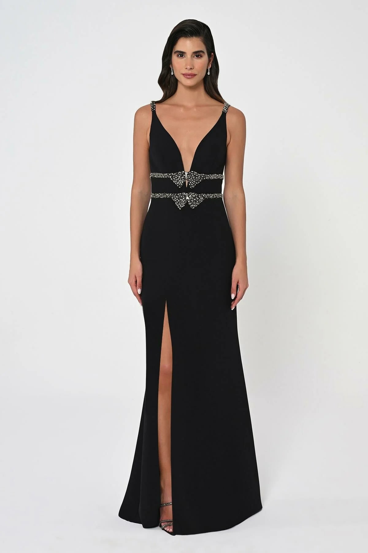 V Neck Bow Dress - Maxi - Multicolor