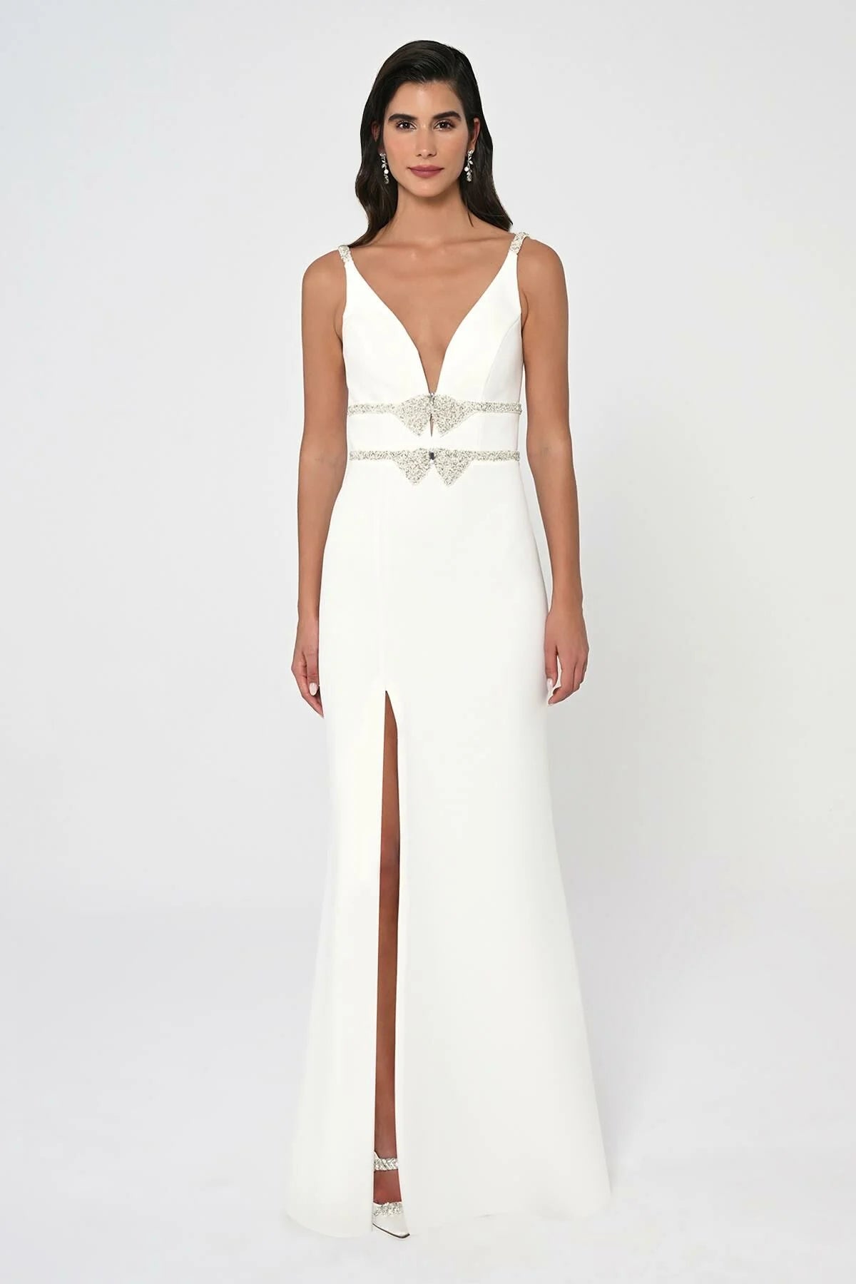 V Neck Bow Dress - Maxi - Multicolor