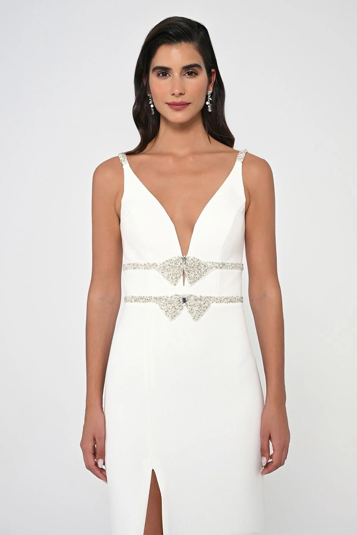 V Neck Bow Dress - Maxi - Multicolor