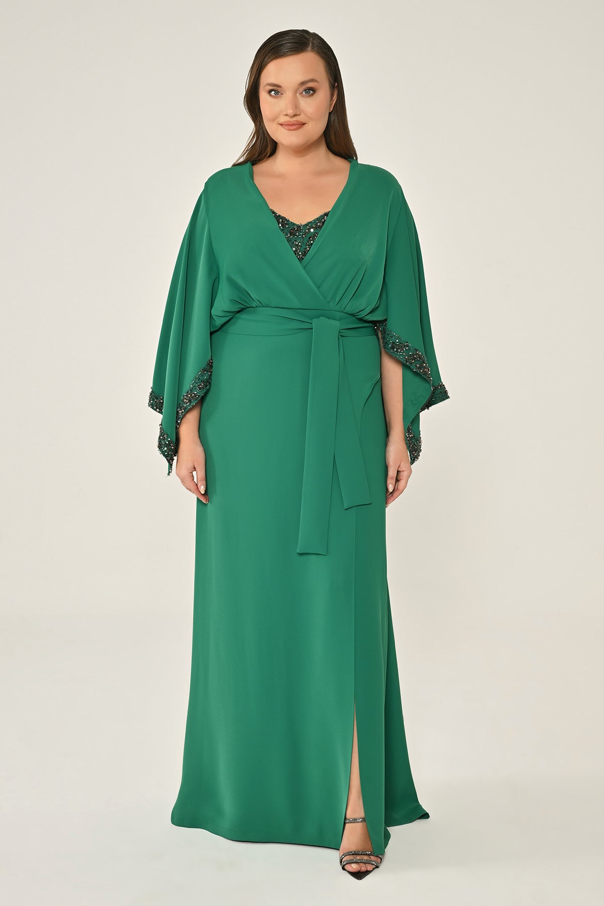 Plus Size - Kimono Dress - Maxi - Multicolor