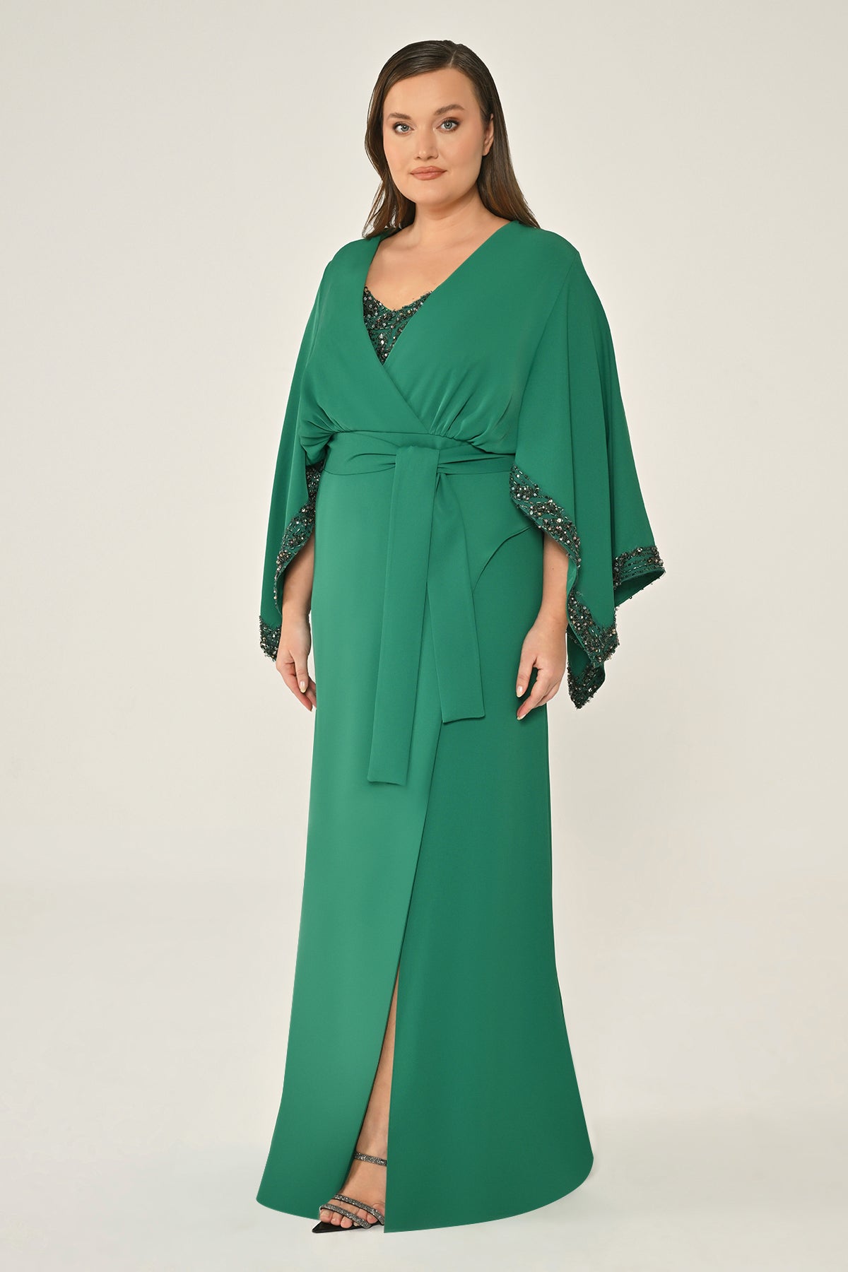 Plus Size - Kimono Dress - Maxi - Multicolor