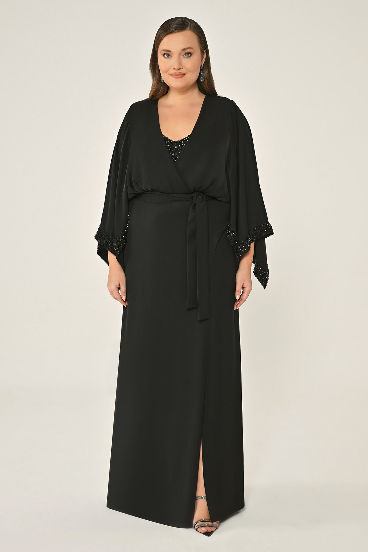 Plus Size - Kimono Dress - Maxi - Multicolor