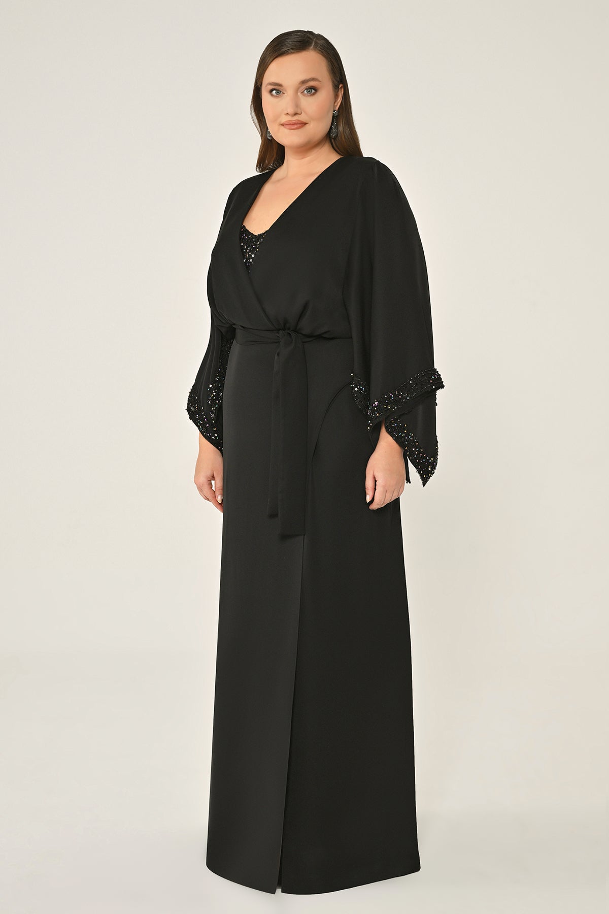 Plus Size - Kimono Dress - Maxi - Multicolor