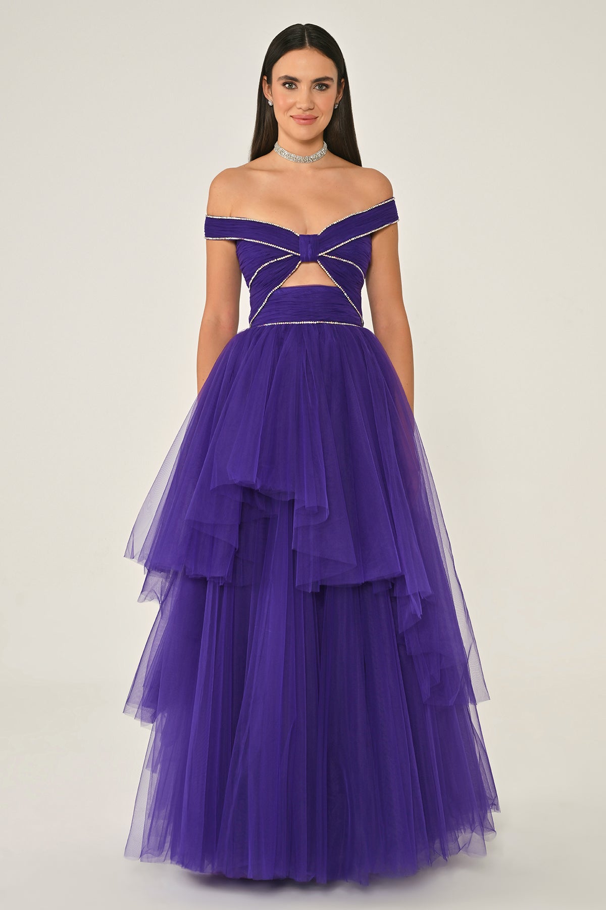 Bow Ruffle Dress - Maxi - Multicolor