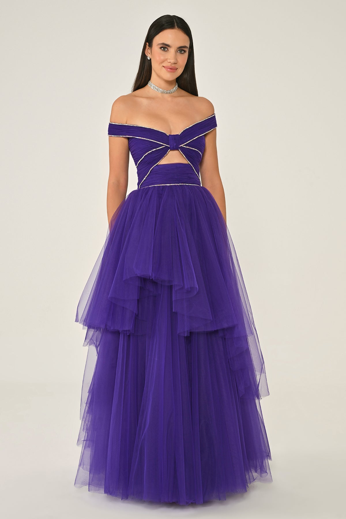 Bow Ruffle Dress - Maxi - Multicolor