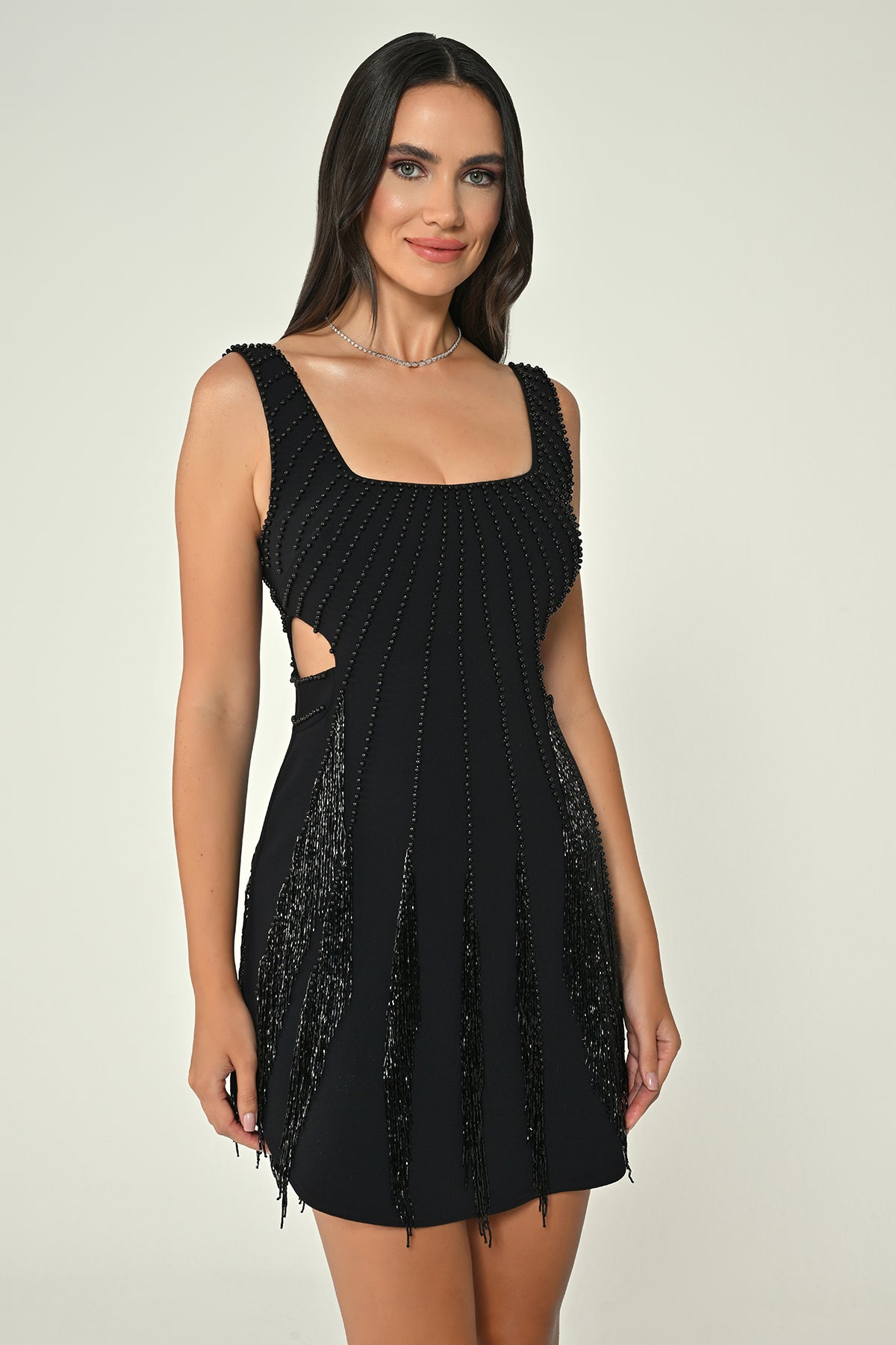 Fringe Dress - Mini - Black