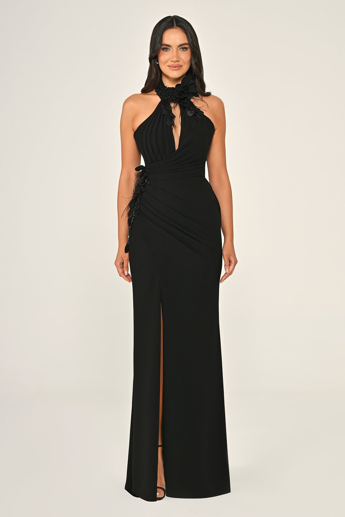 Halter Neck Dress - Maxi - Multi Color