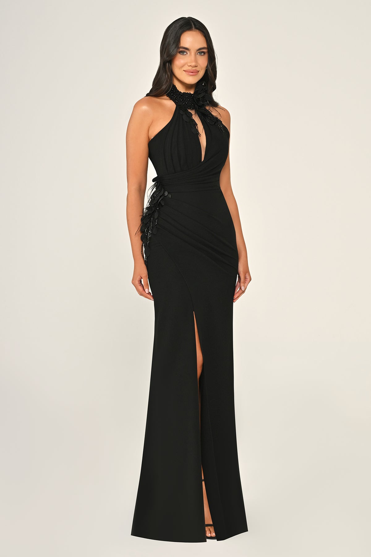 Halter Neck Dress - Maxi - Multi Color