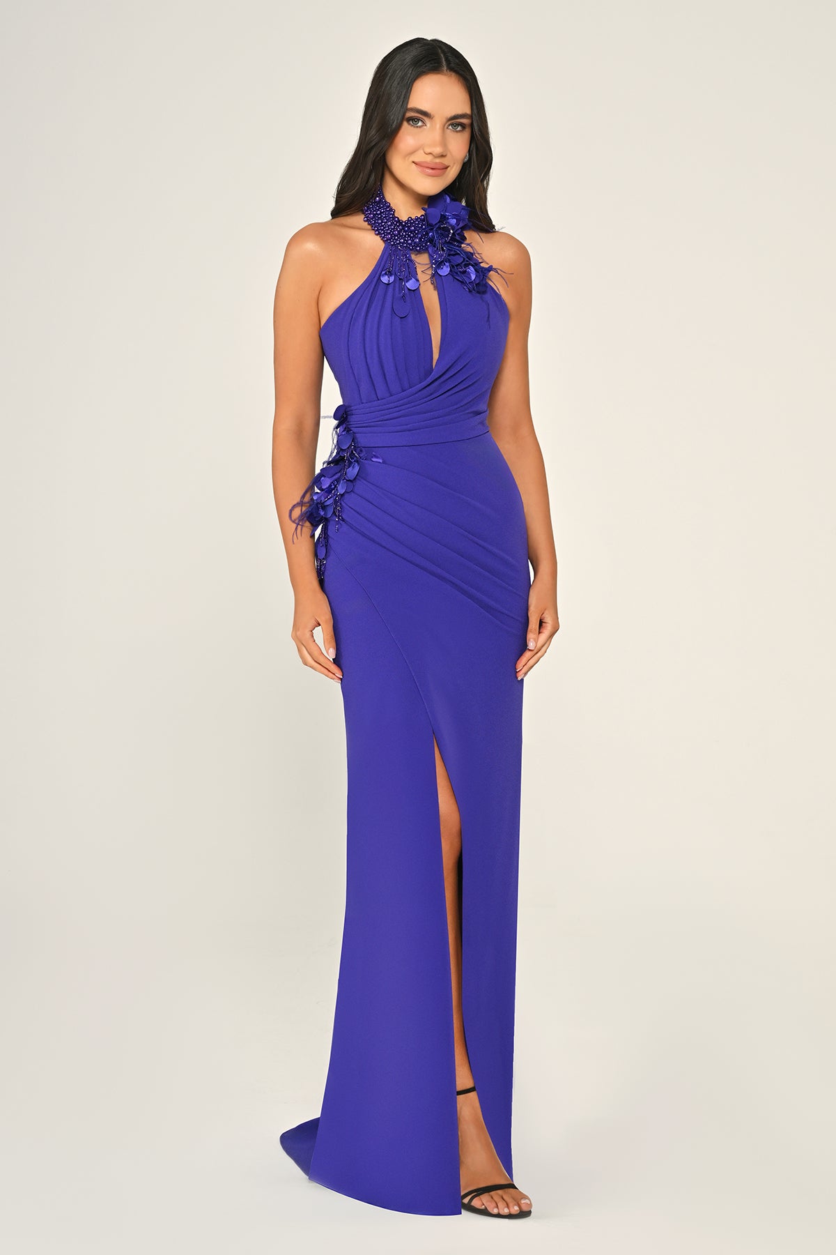 Halter Neck Dress - Maxi - Multi Color