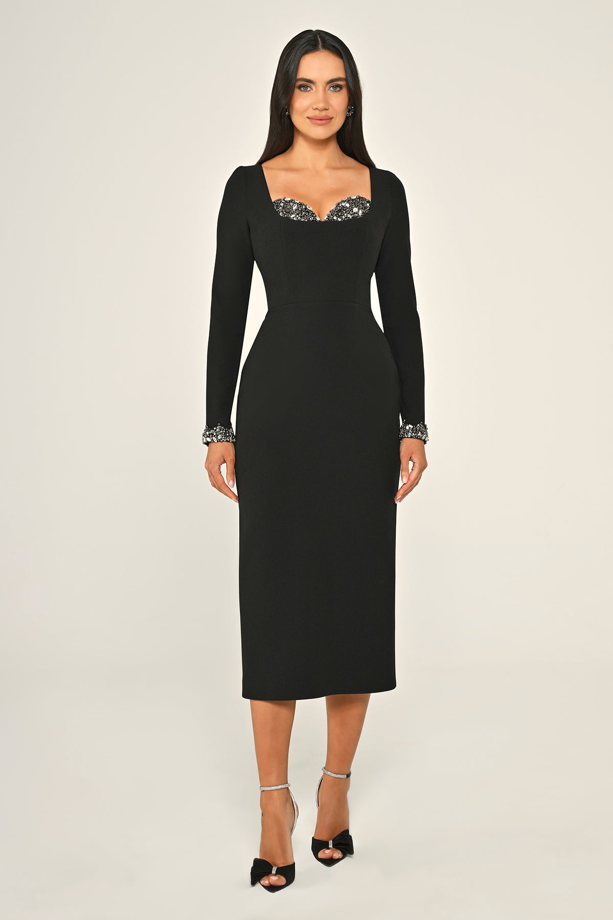 Liza Dress - Midi - Black & White