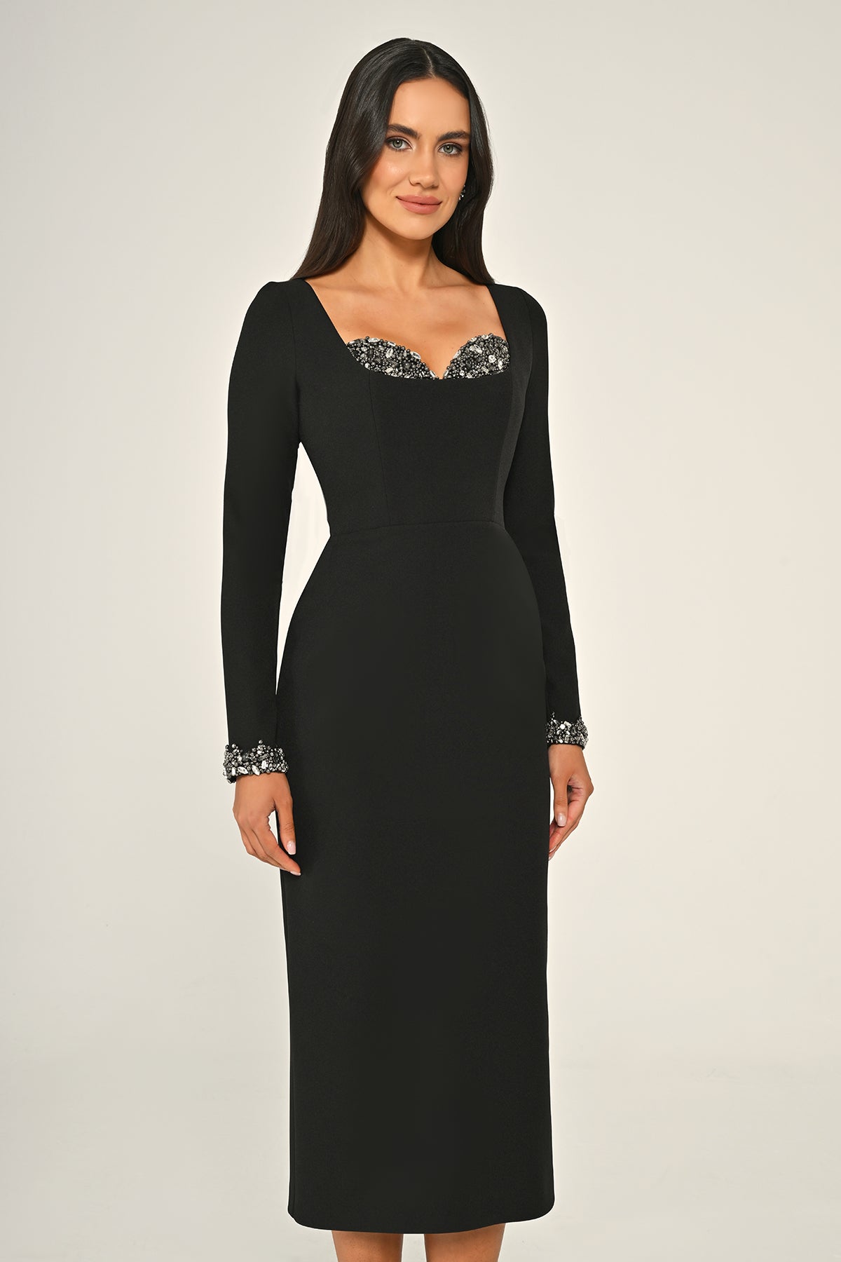 Liza Dress - Midi - Black & White