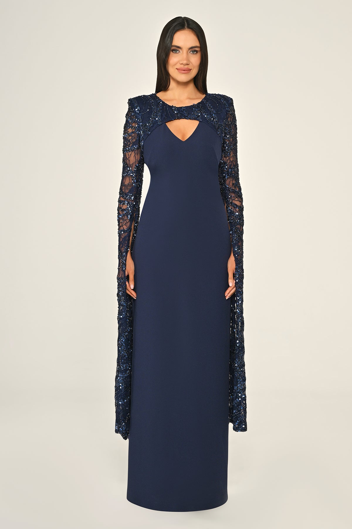 Plus Size - Sequin Sleeve Dress - Maxi - Multi Color