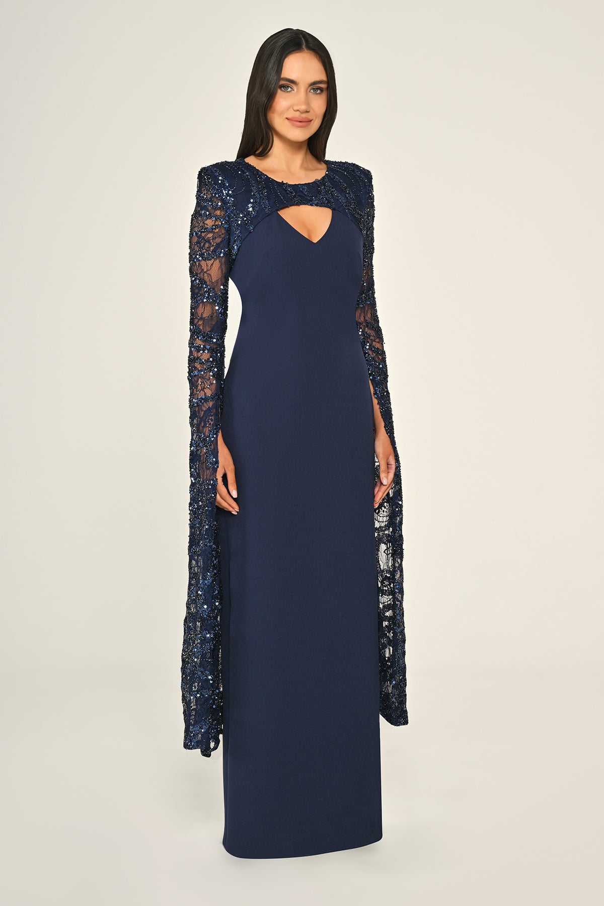 Plus Size - Sequin Sleeve Dress - Maxi - Multi Color