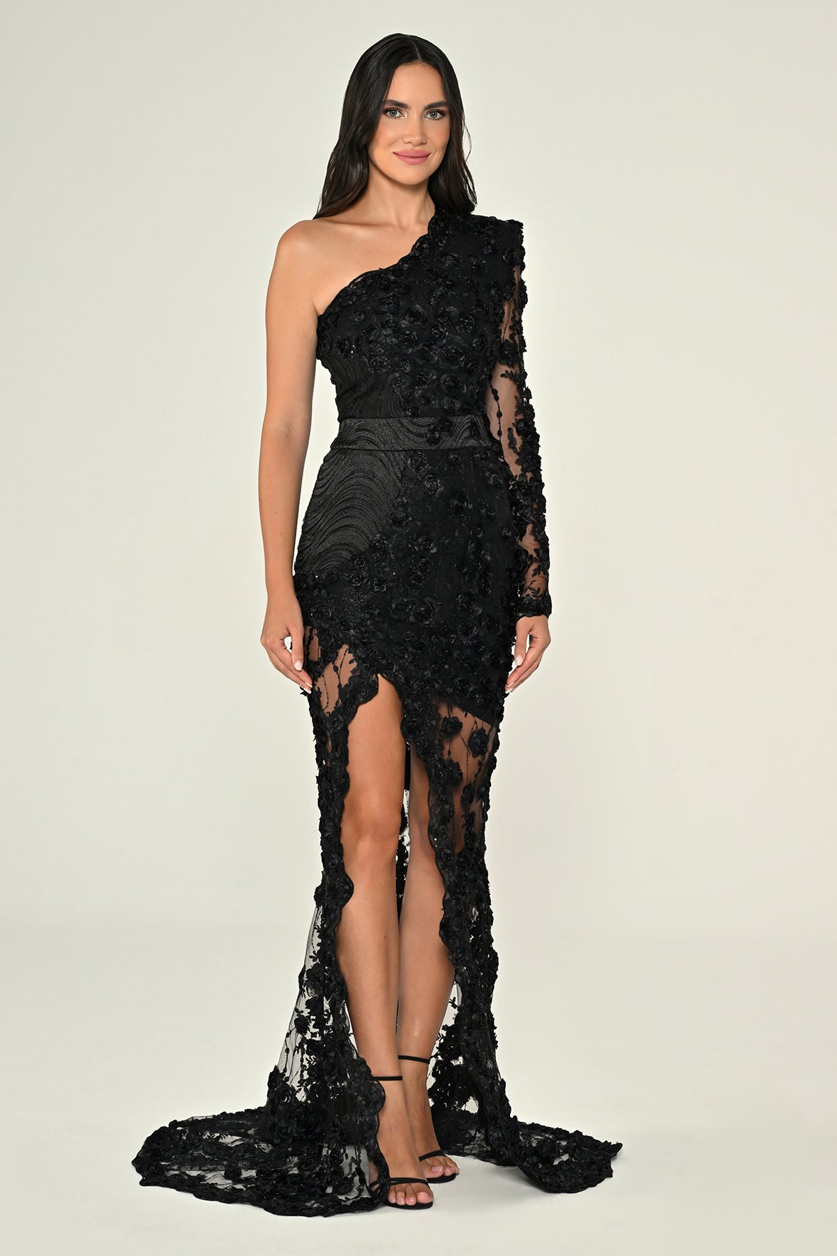 Obsidian Bloom Dress - Maxi - Black