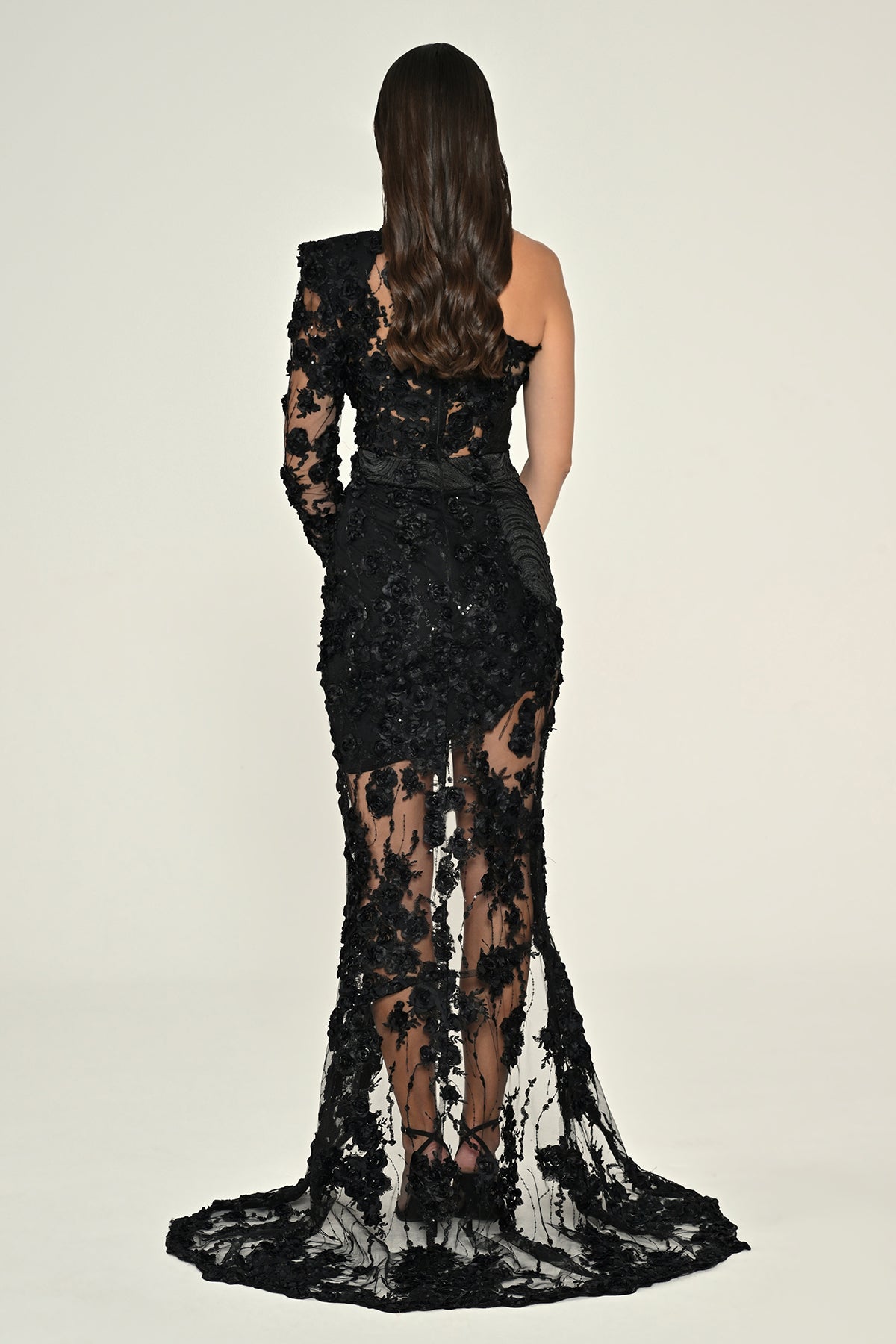 Obsidian Bloom Dress - Maxi - Black