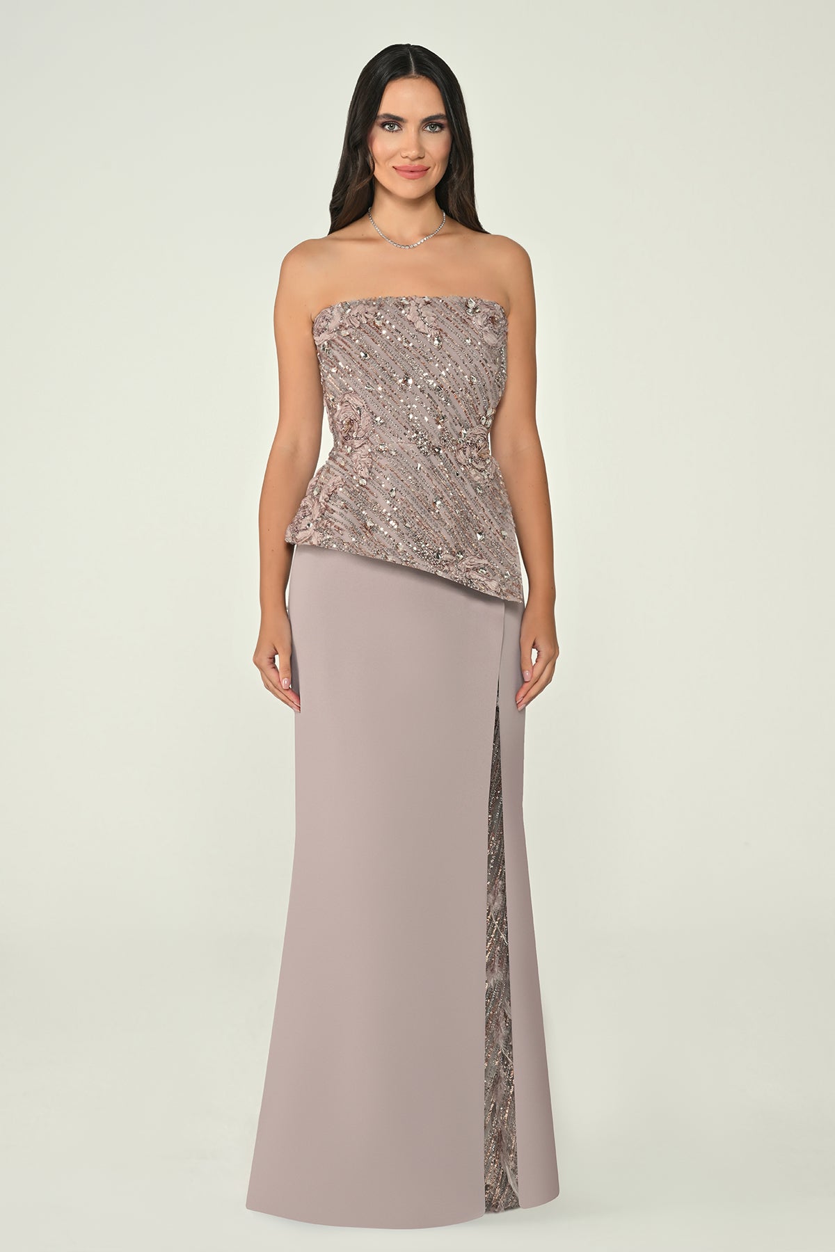 Plus Size - Shimmer Dress  - Maxi - Multcolor