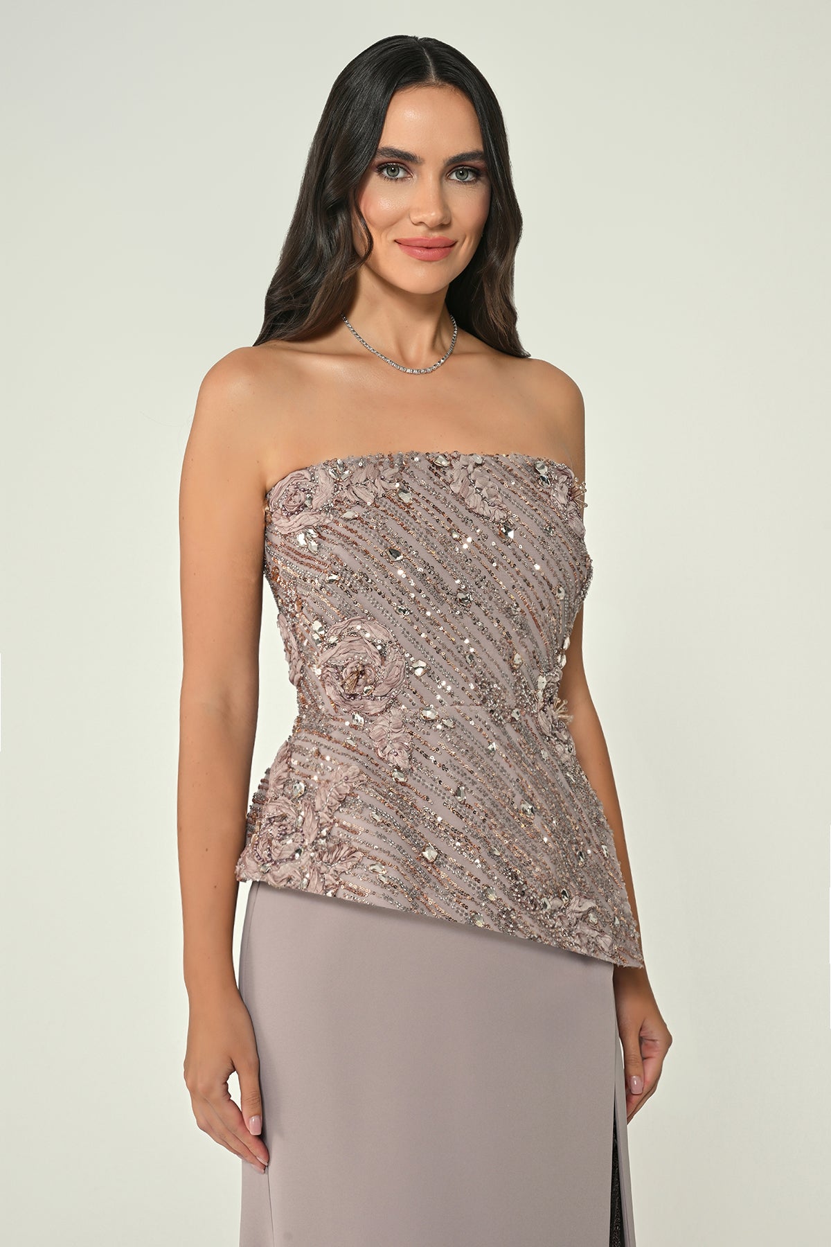 Plus Size - Shimmer Dress  - Maxi - Multcolor