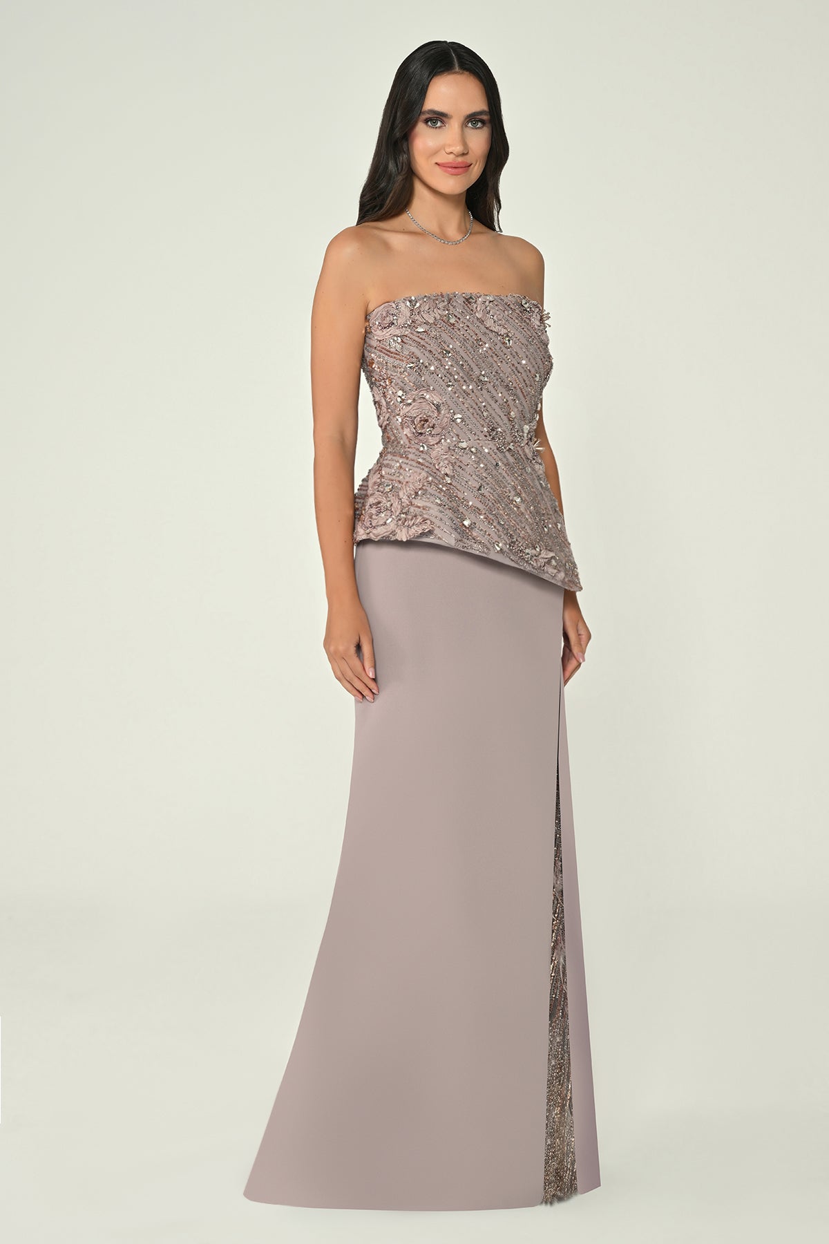 Plus Size - Shimmer Dress  - Maxi - Multcolor