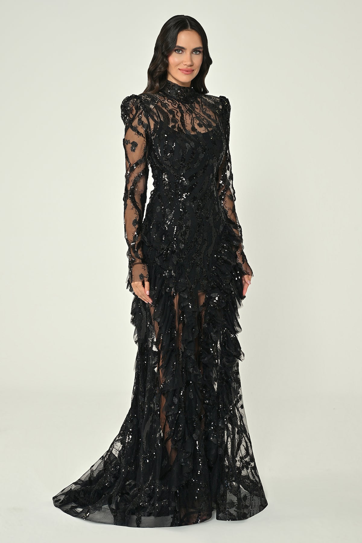 Midnight Illusion Dress - Maxi - Black
