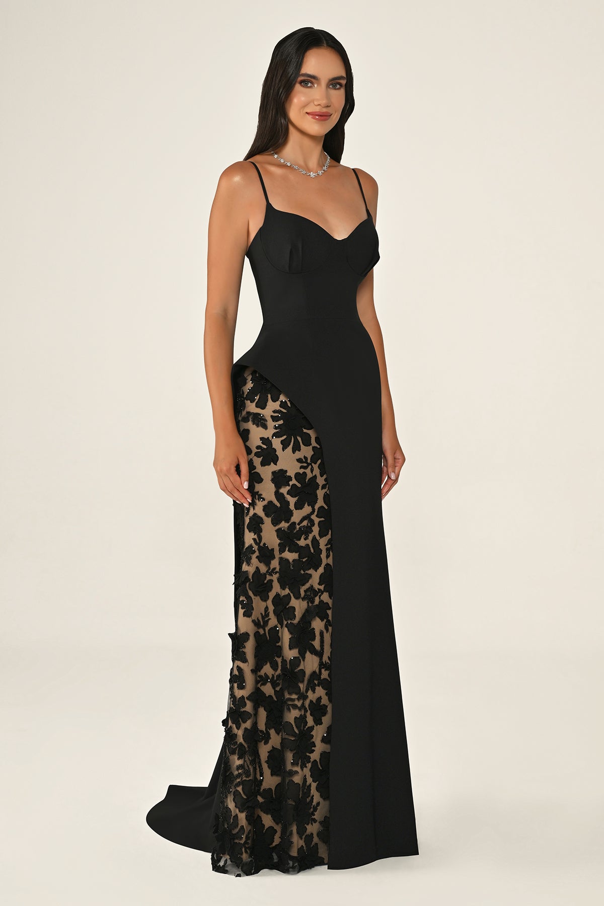 Satinelle Dress - Maxi - Black