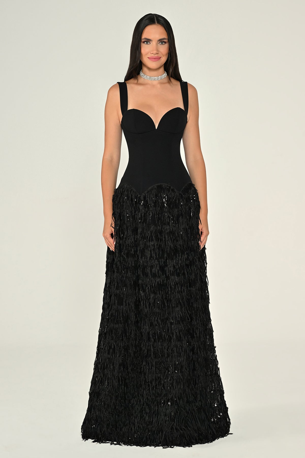 Ivory Cascade Dress - Maxi - Multicolor