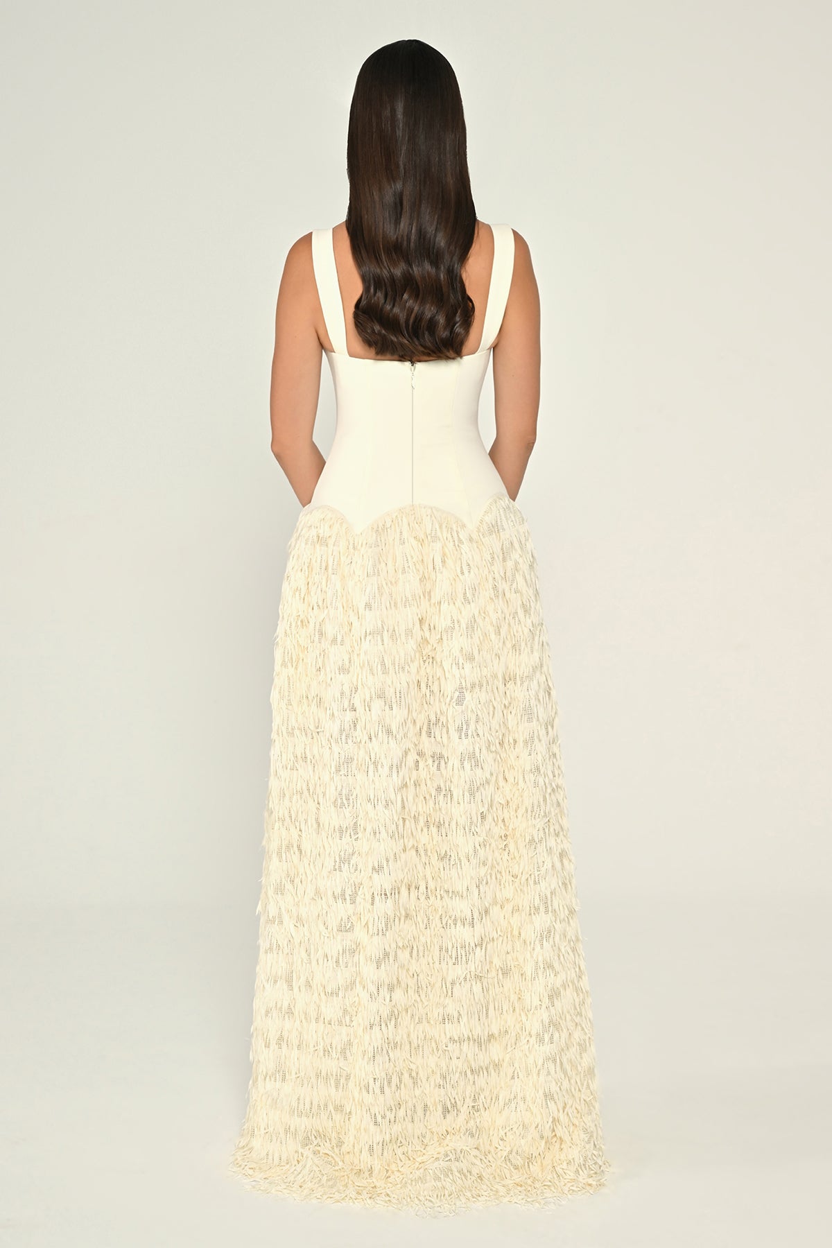 Ivory Cascade Dress - Maxi - Multicolor