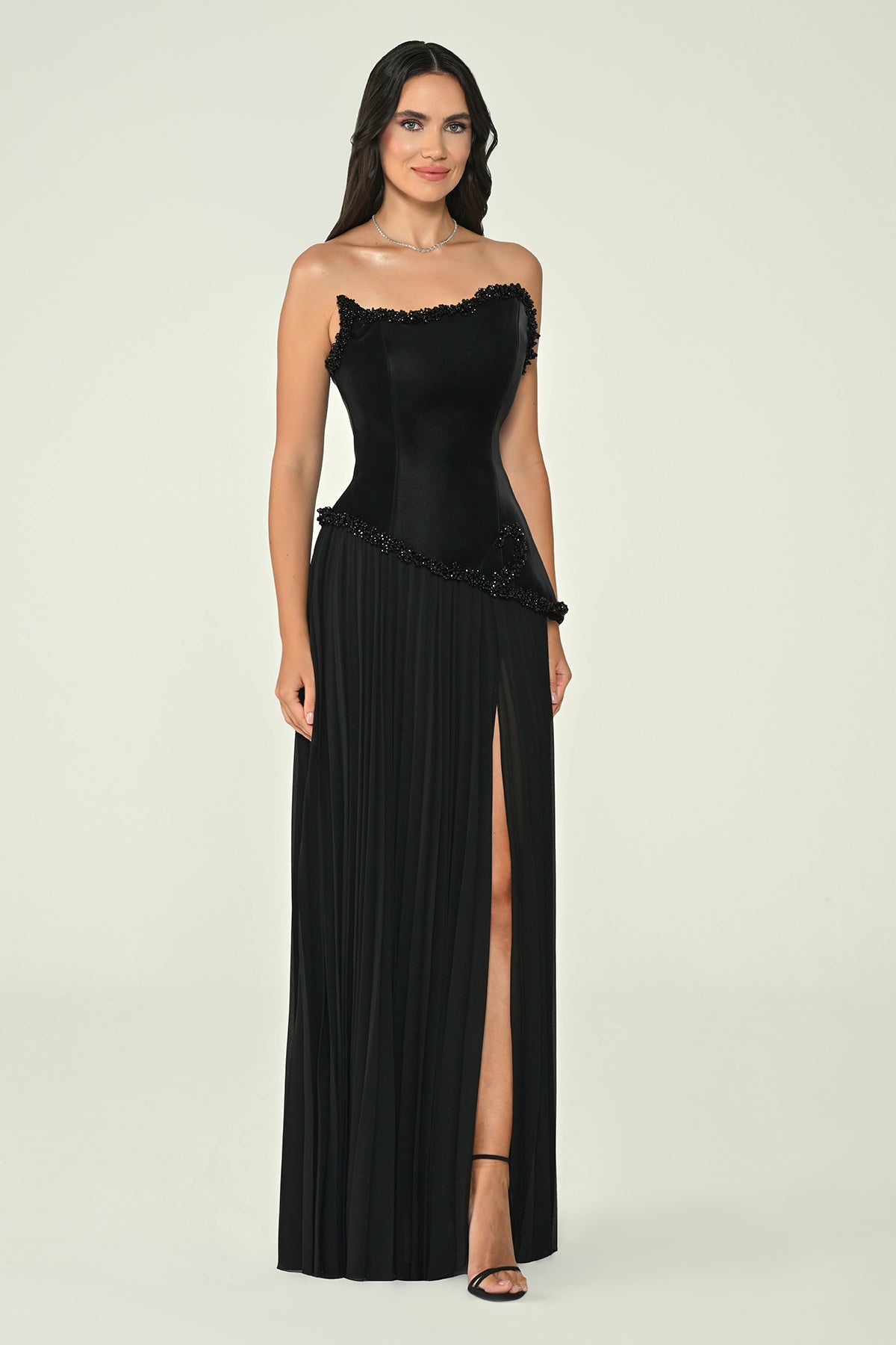 Rhapsody Pleat Dress - Maxi - Black