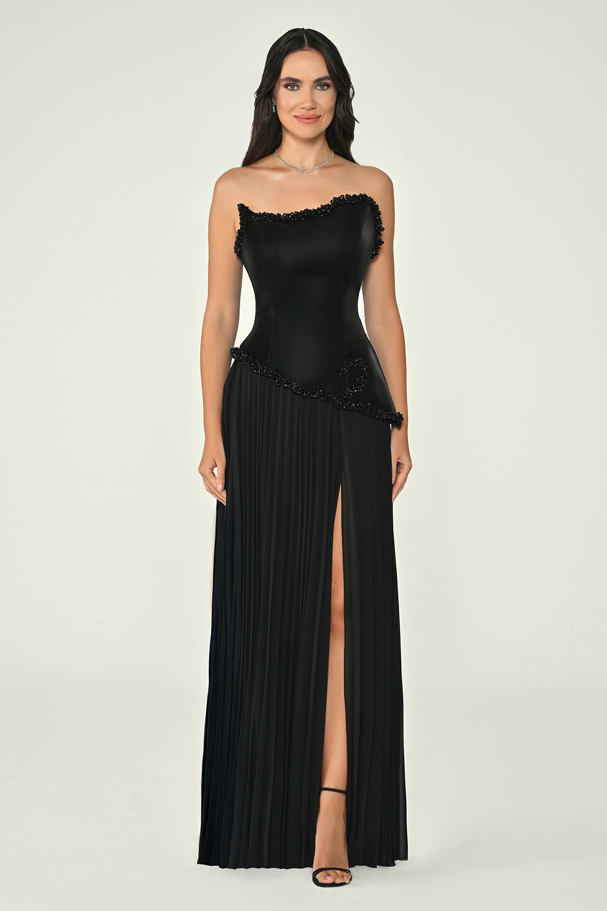 Rhapsody Pleat Dress - Maxi - Black