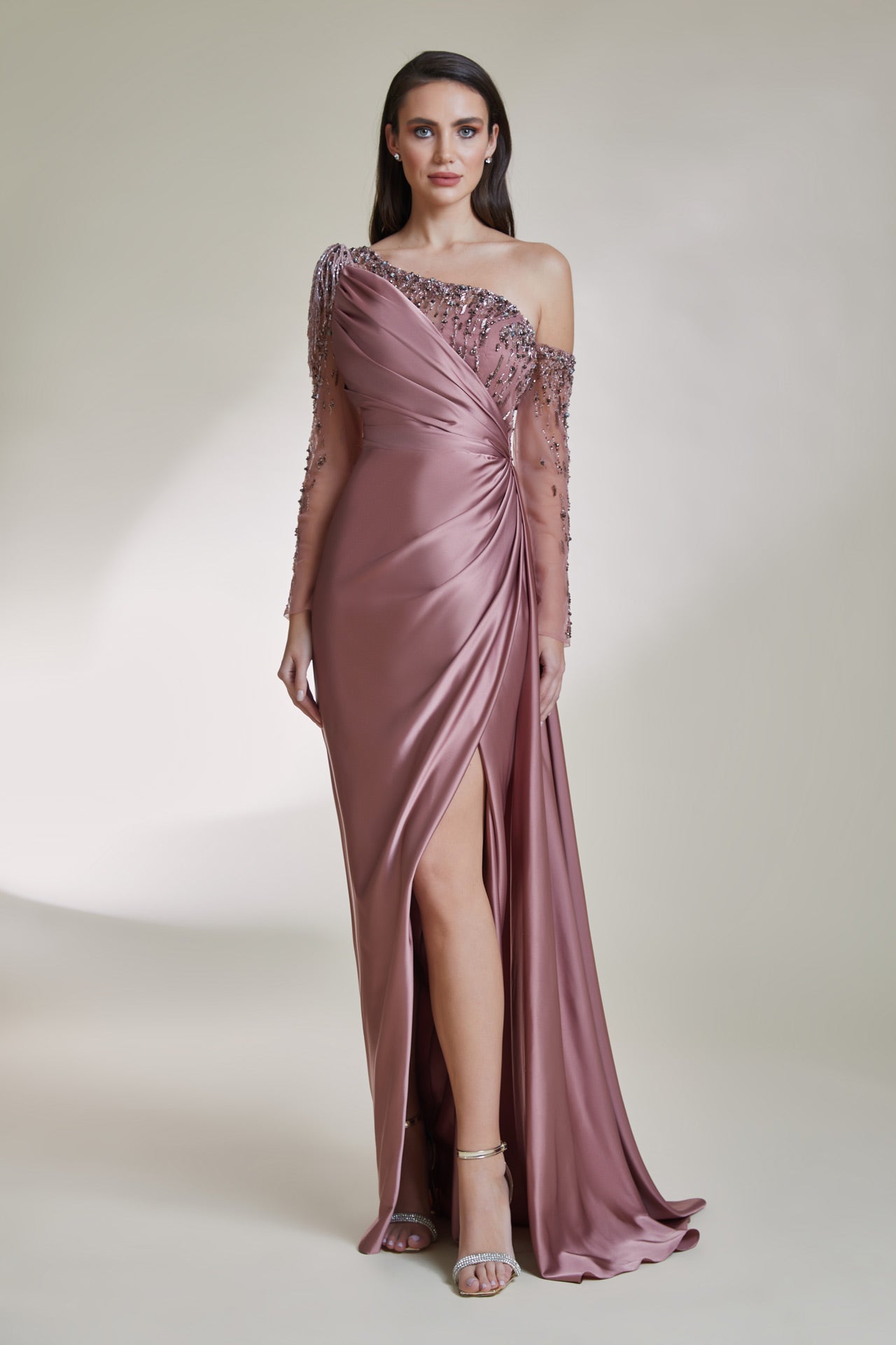 Dress - Maxi Satin Rose - Rose Pink