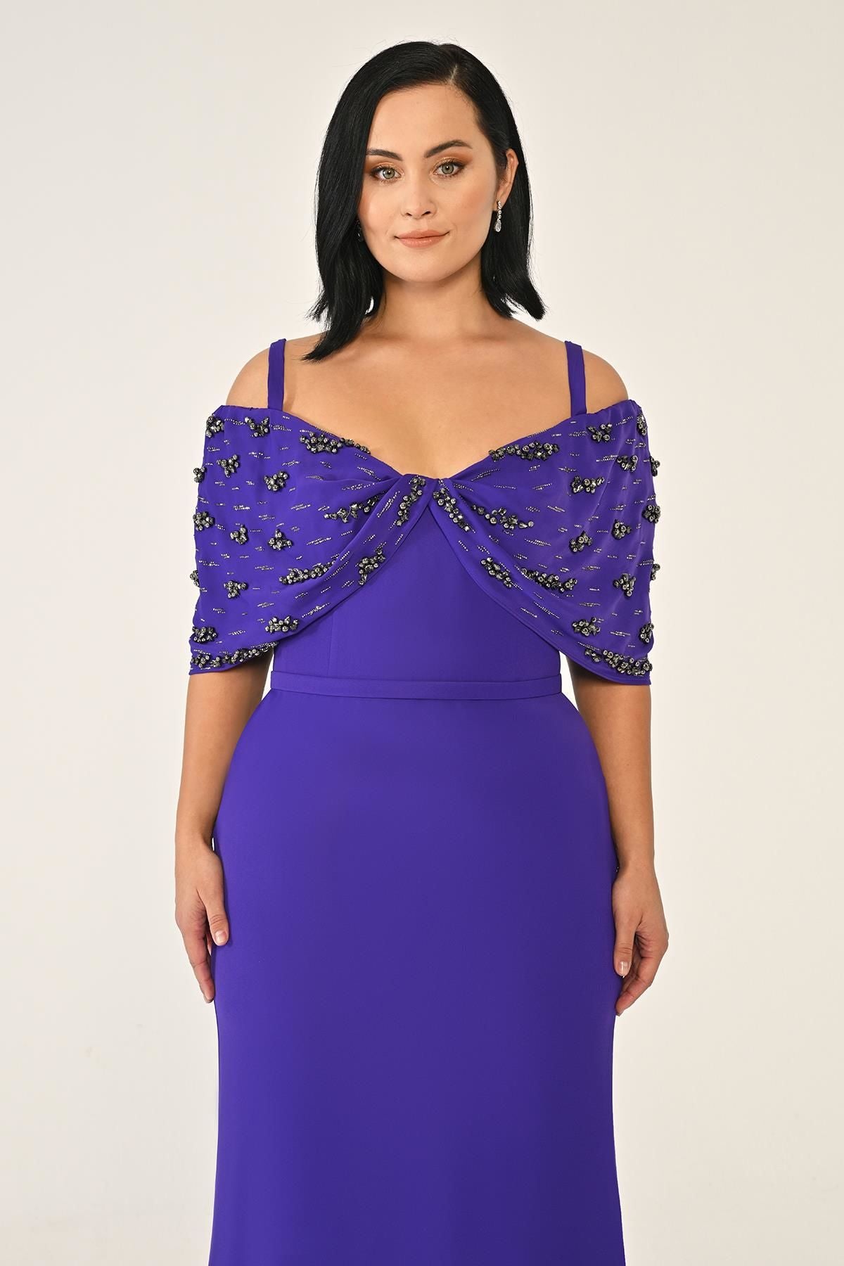 Plus Size - Strap Stone Dress - Maxi - Multicolor