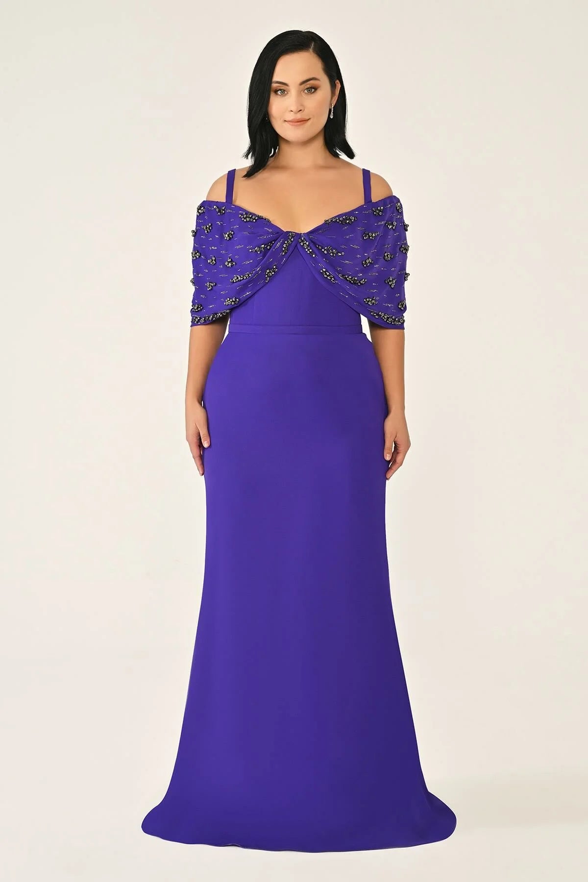 Plus Size - Strap Stone Dress - Maxi - Multicolor