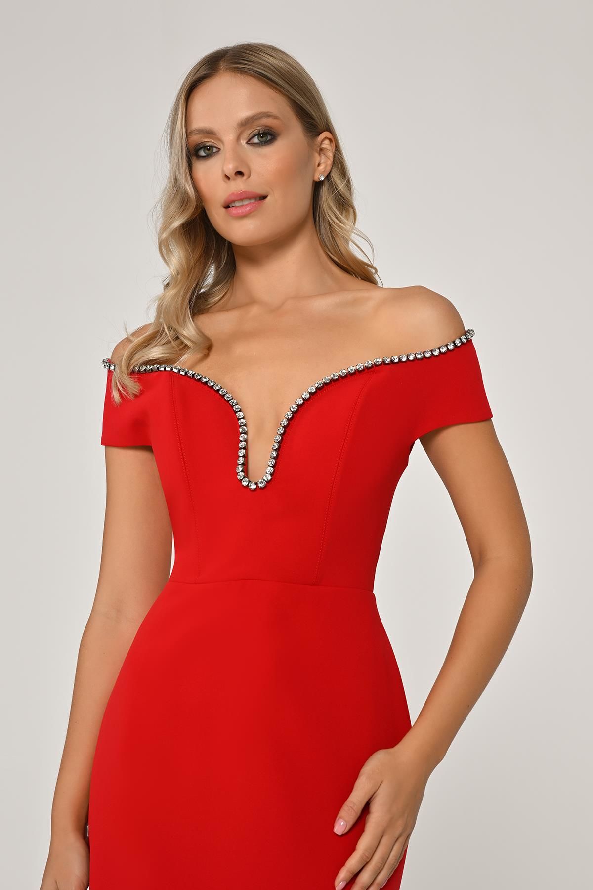 Robe - Épaule bustier - Robe Maxi Crêpe - Multi Couleur
