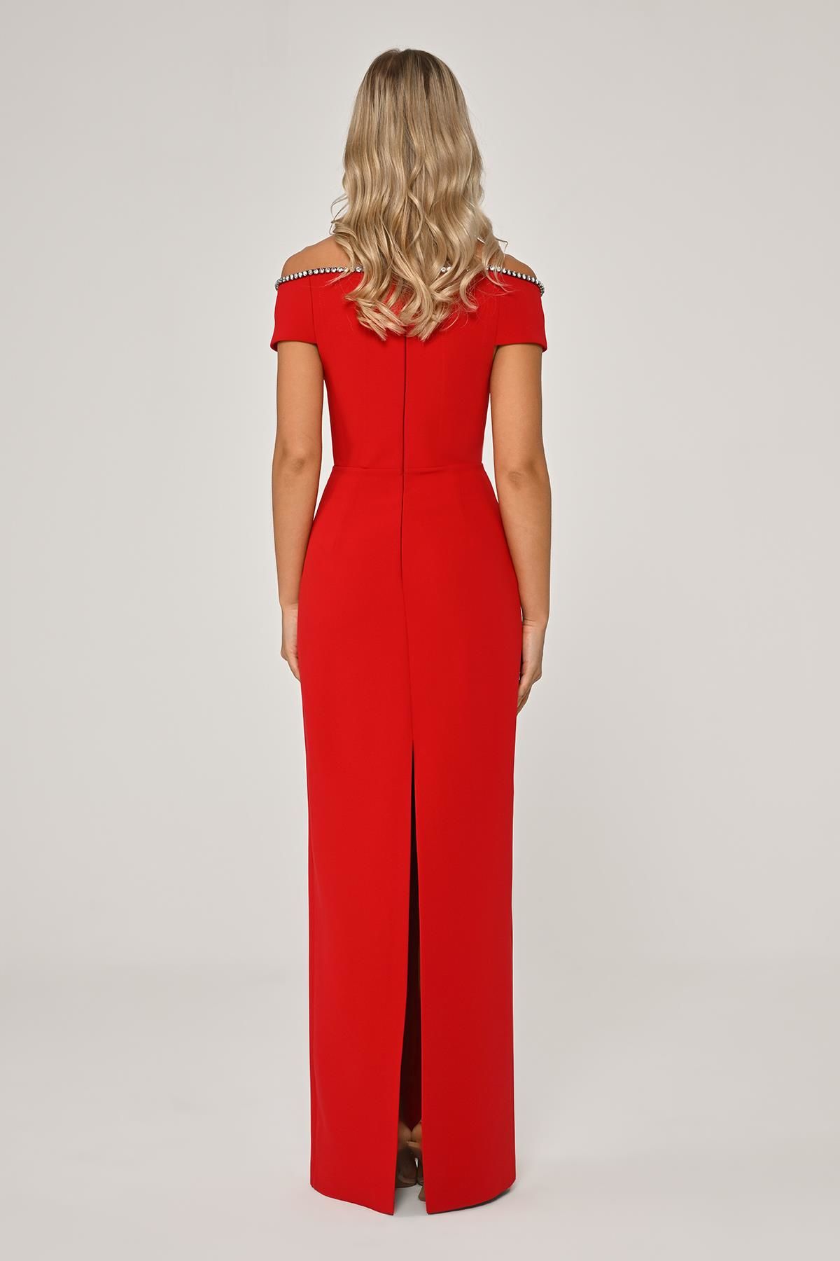 Robe - Épaule bustier - Robe Maxi Crêpe - Multi Couleur