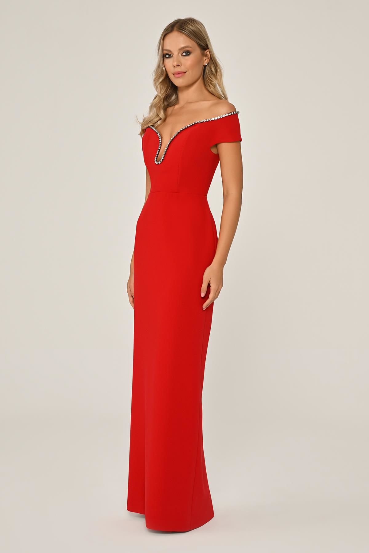 Robe - Épaule bustier - Robe Maxi Crêpe - Multi Couleur