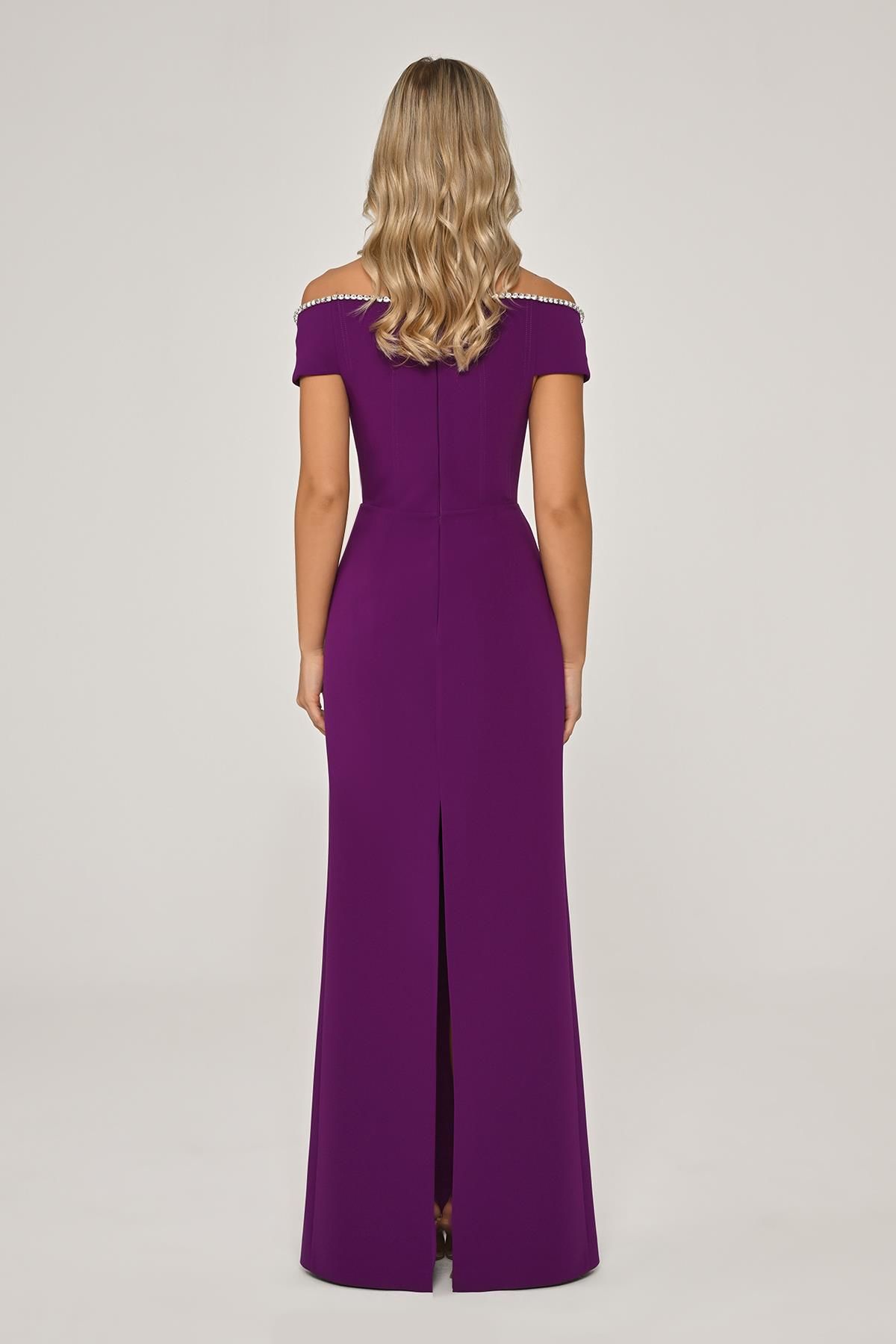 Robe - Épaule bustier - Robe Maxi Crêpe - Multi Couleur