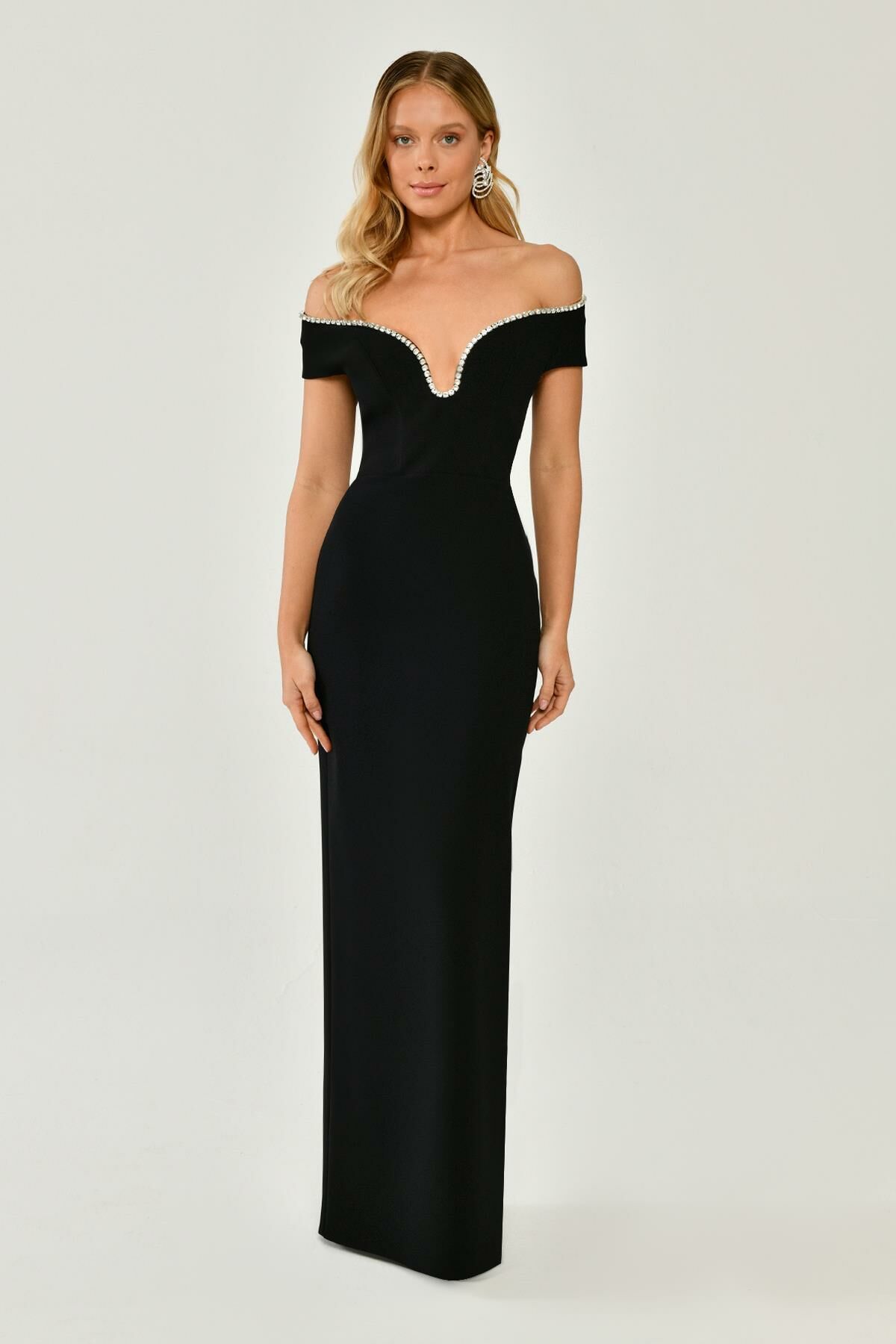 Robe - Épaule bustier - Robe Maxi Crêpe - Multi Couleur