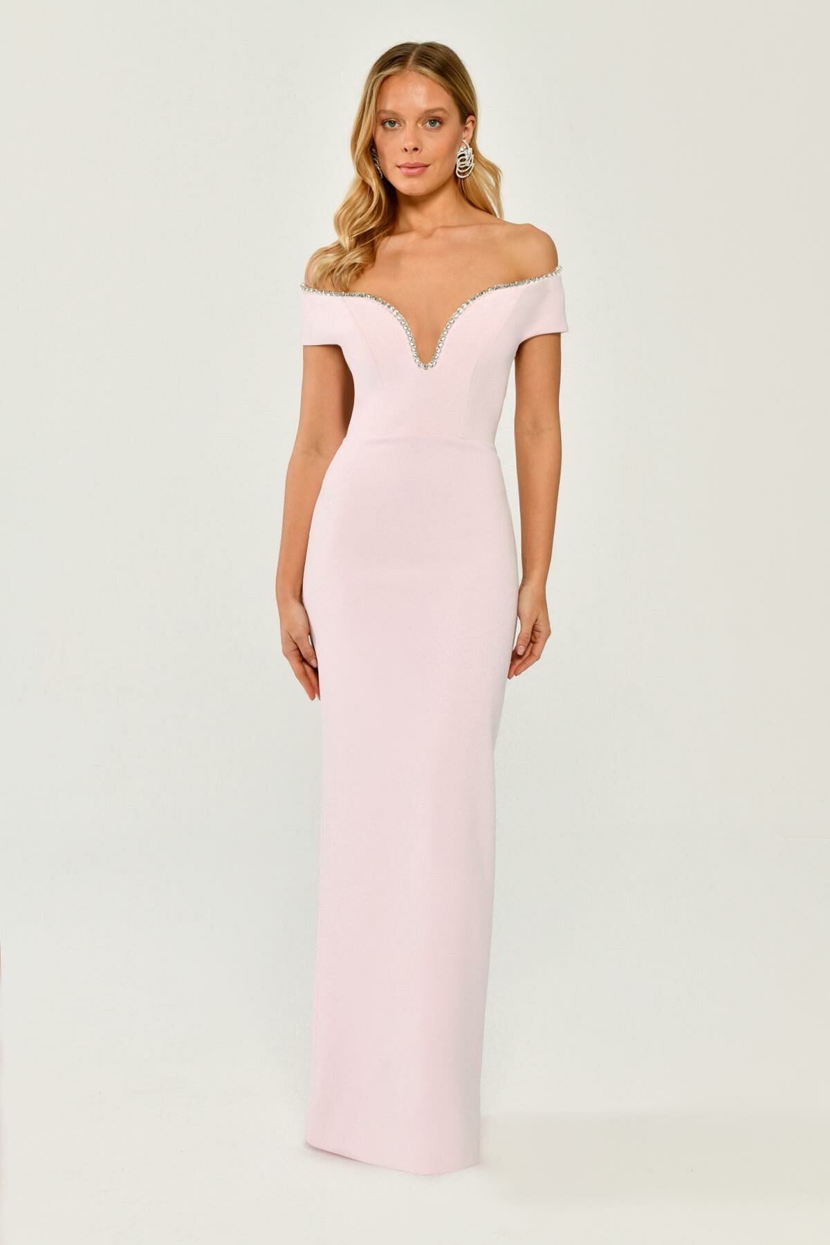 Robe - Épaule bustier - Robe Maxi Crêpe - Multi Couleur