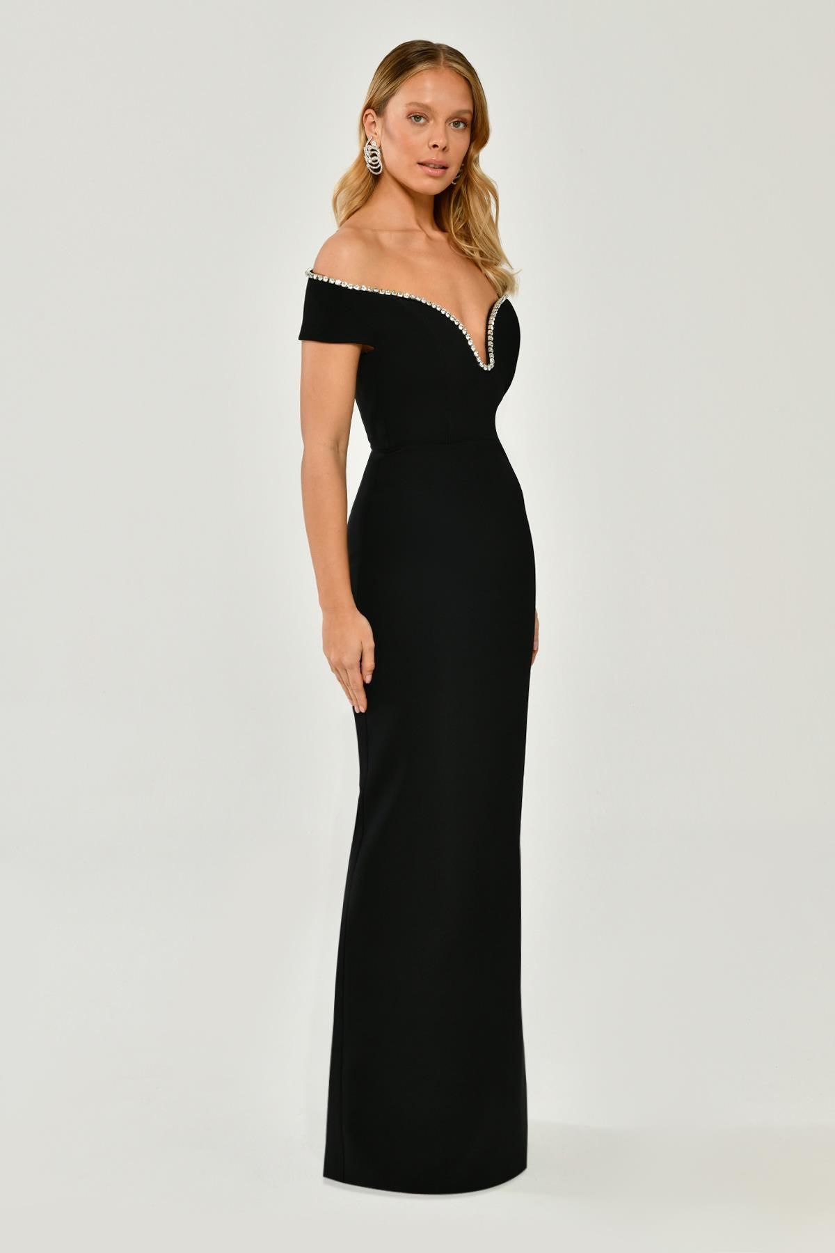 Robe - Épaule bustier - Robe Maxi Crêpe - Multi Couleur