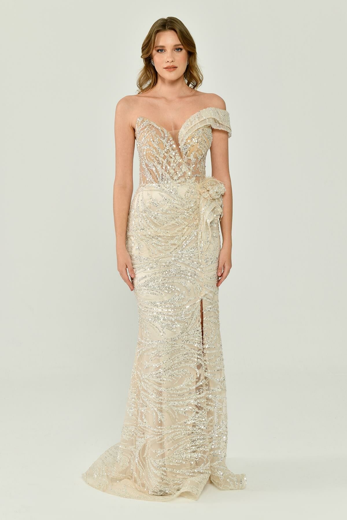 Tulle Evening Dress - Maxi - Multicolor