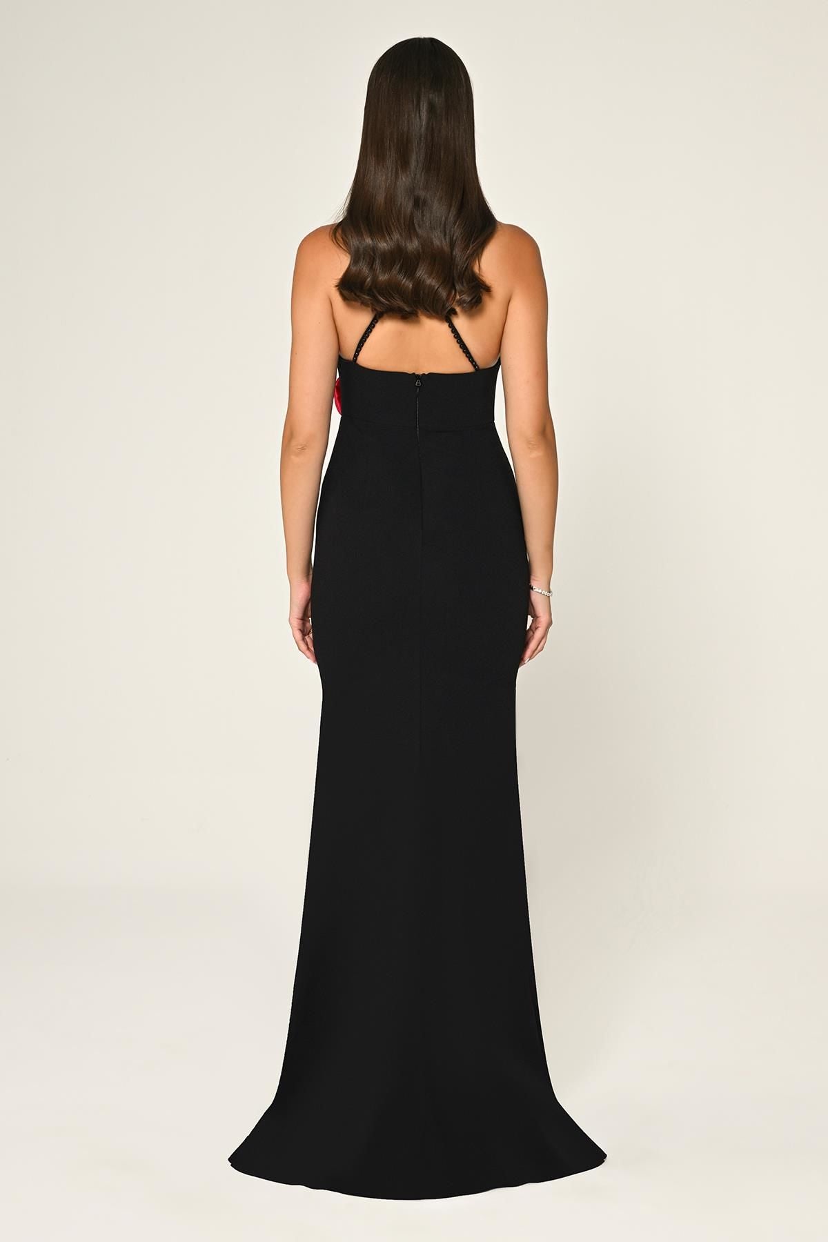 Pearls & Flowers Maxi Dress - Black